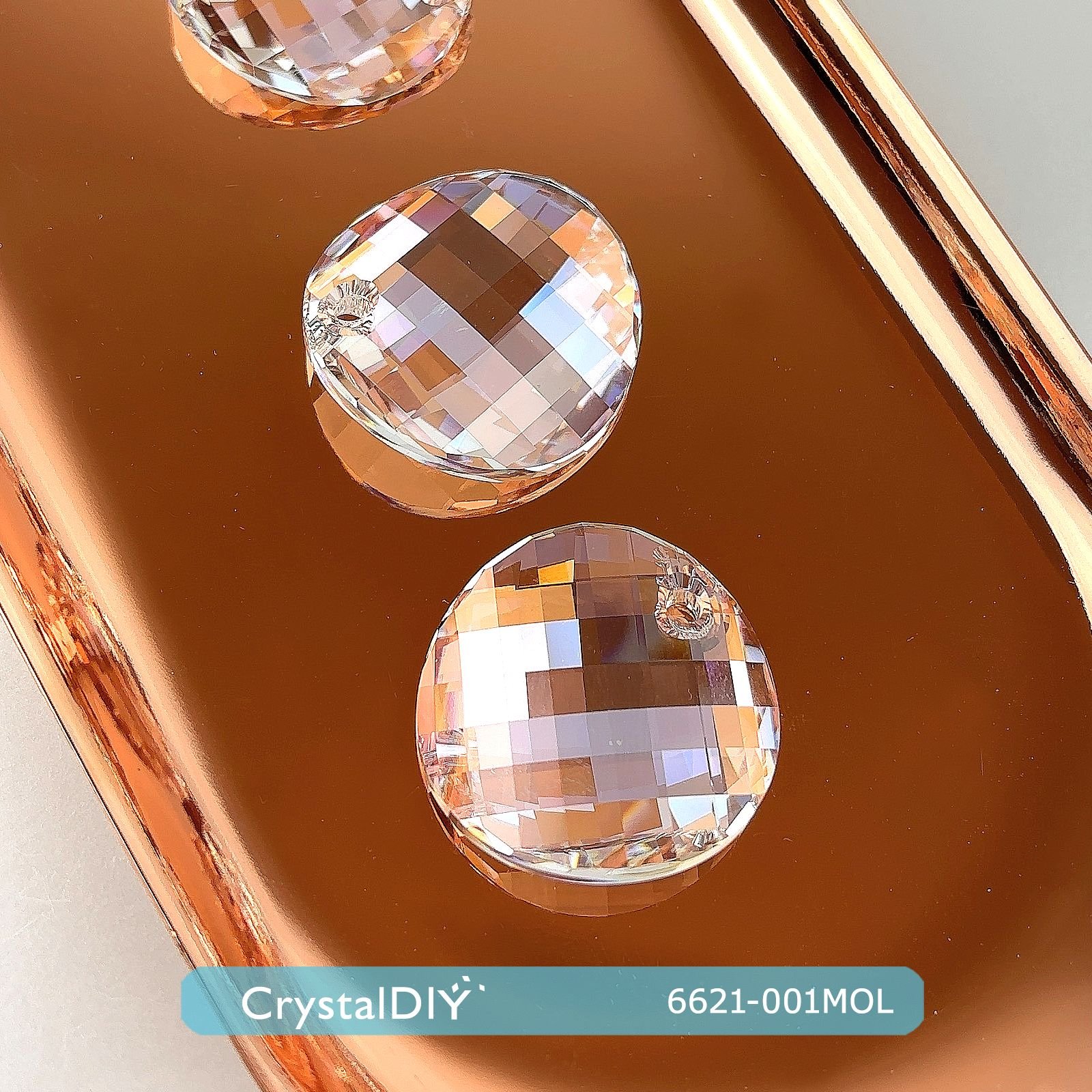 CrystalDIY奧地利水晶SW水晶吊墜#6621扭轉圓 燦月光(001MOL)28mm