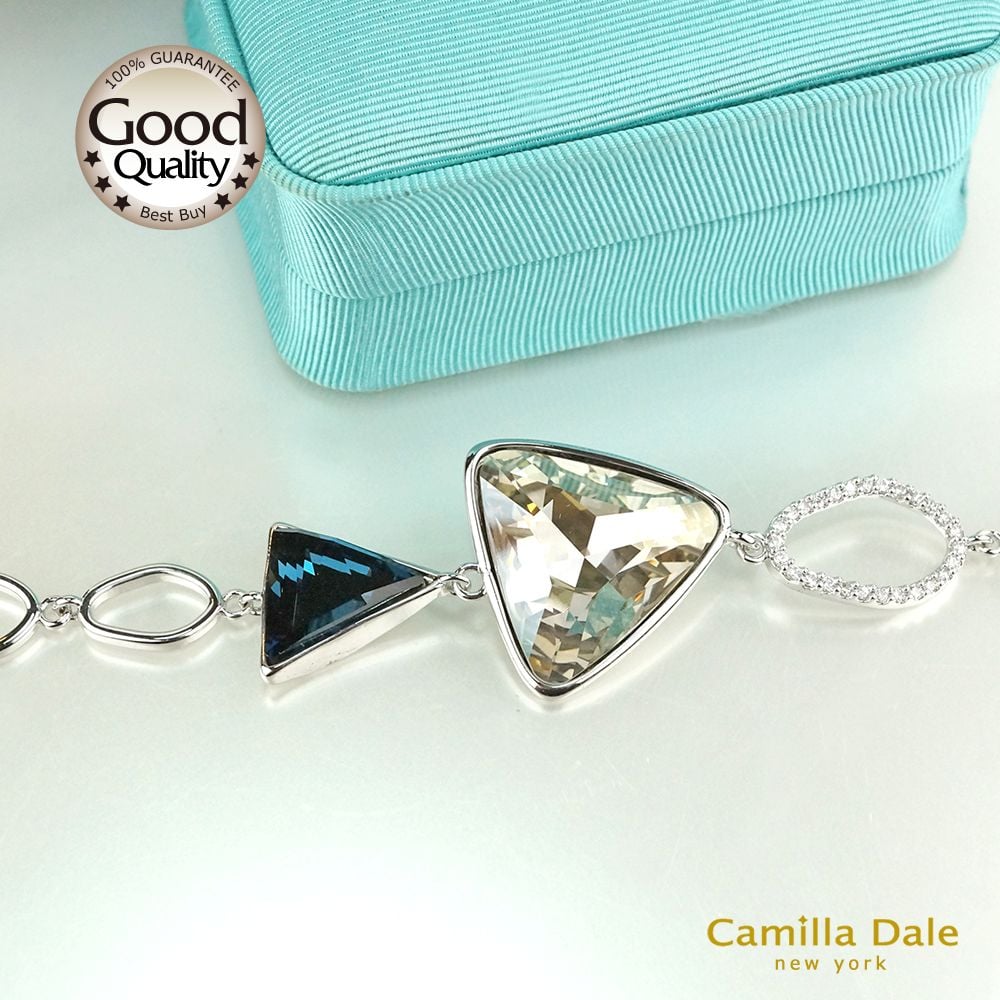 CamillaDale星河光影手鍊採用奧地利SW水晶花式石#4717蒙大拿藍 #4722 Crystal