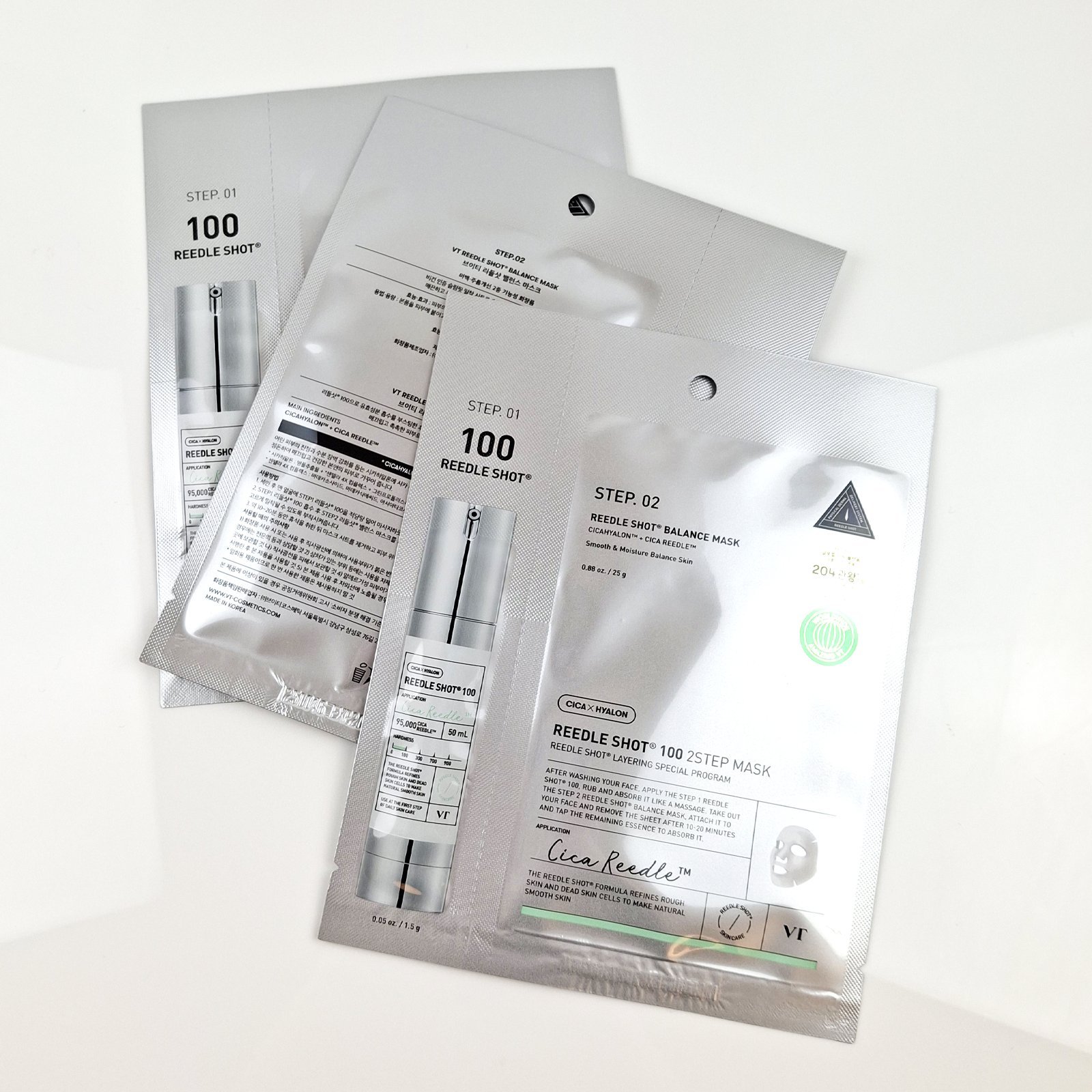 VT老虎微晶精華2部曲面膜精華液+面膜VT REEDLE SHOT 100