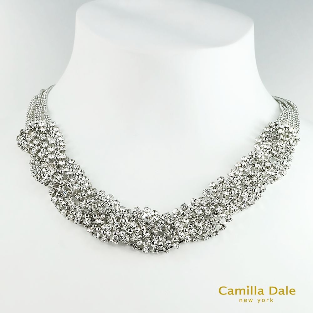 CamillaDale 曲線交織水鑽項鍊