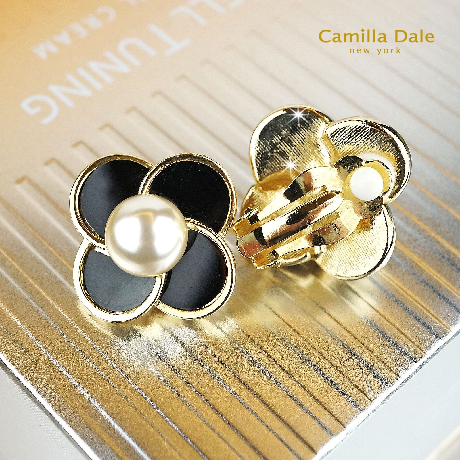 CamillaDale 7mm 香榭雪白珍珠耳環(夾式)