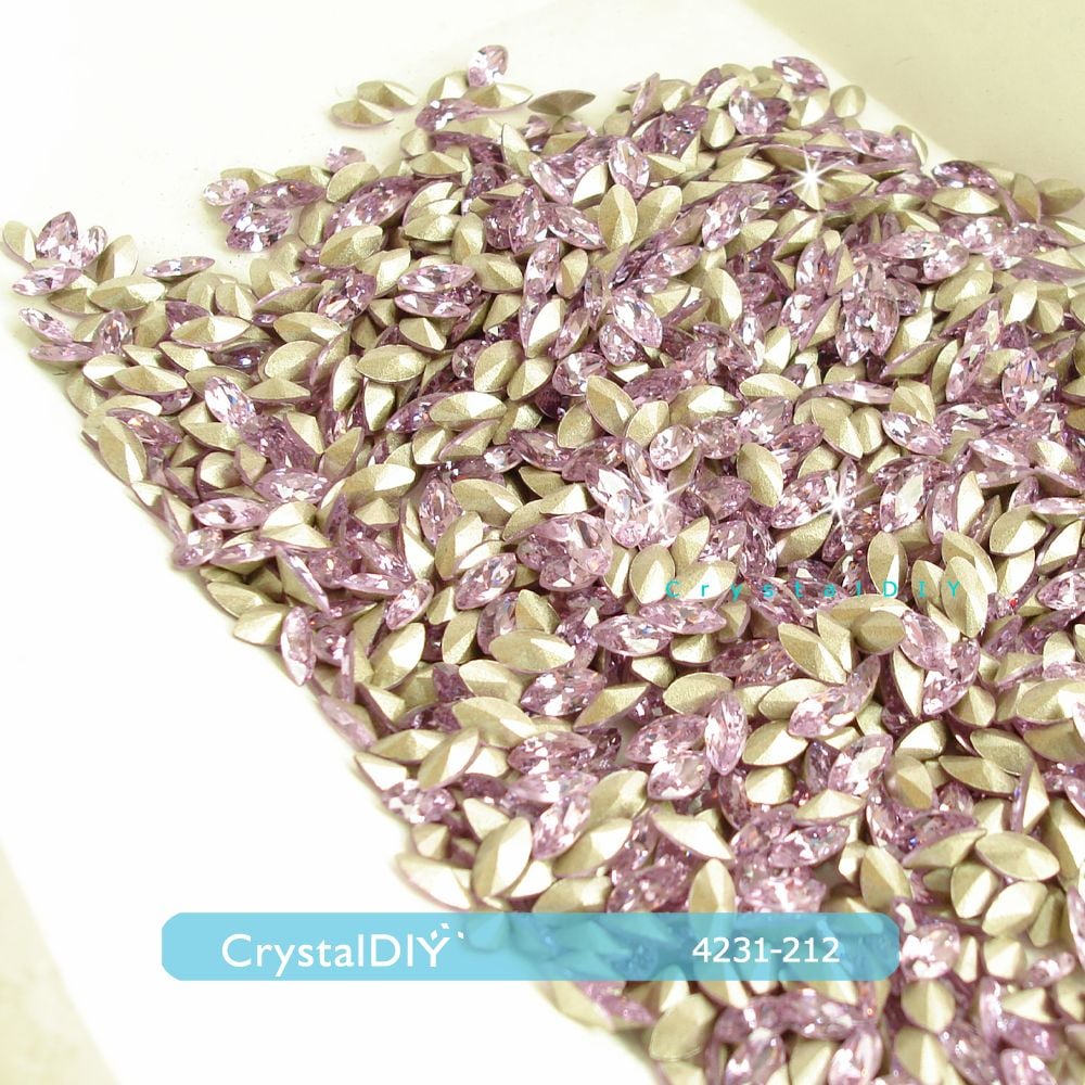 CrystalDIY奧地利水晶SW #4231裸鑽星眼石紫蘿蘭6*3mm