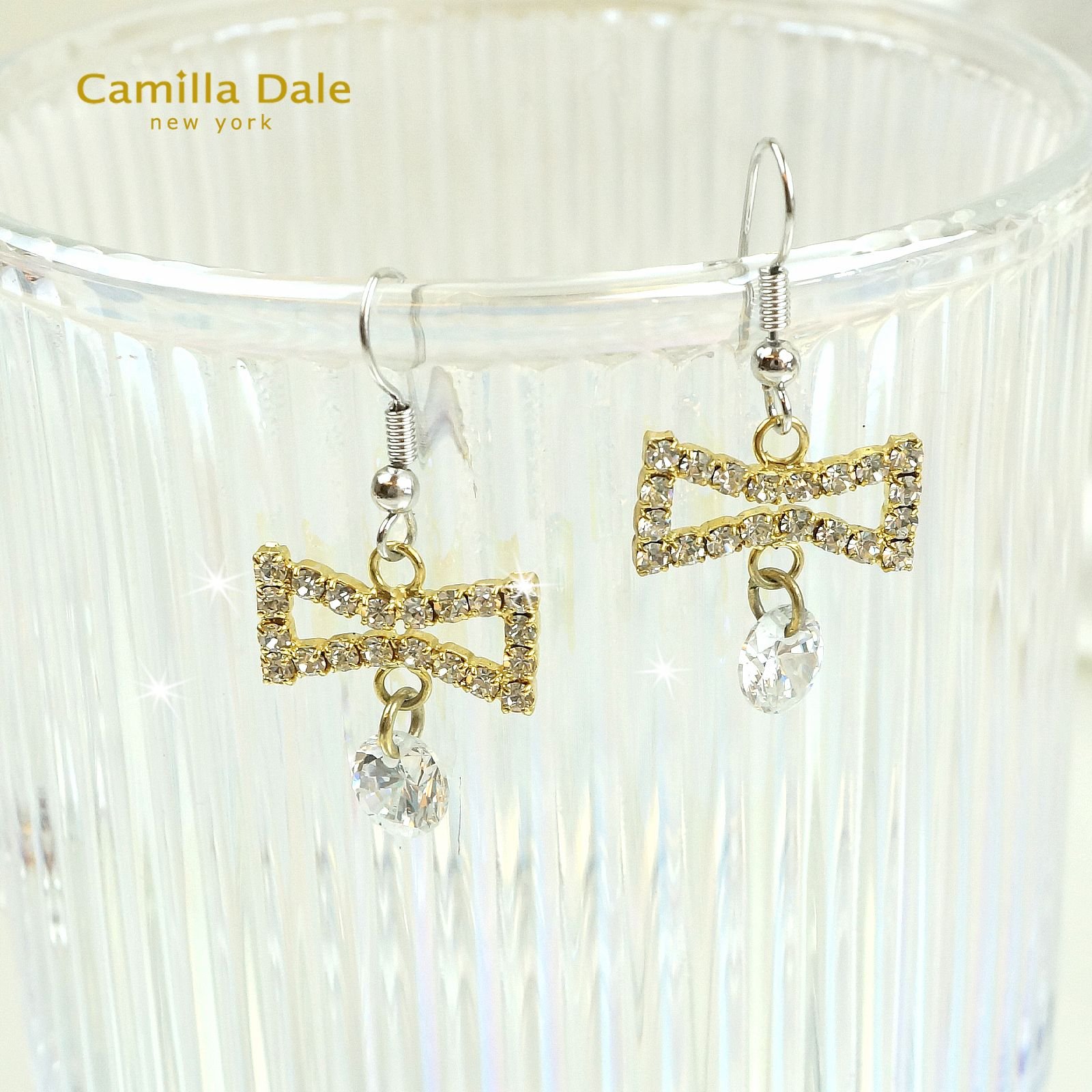 CamillaDale 金色領結耳環 韓製