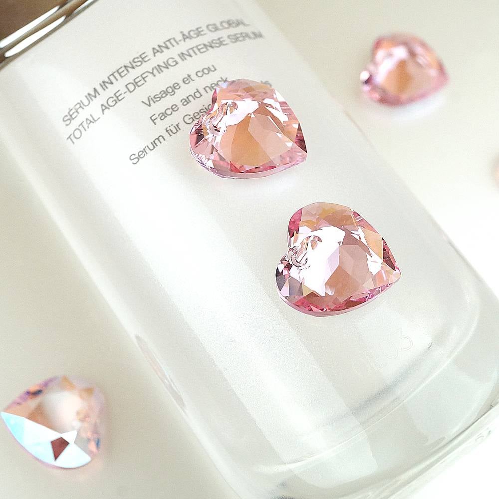 CrystalDIY奧地利水晶SW愛心吊墜新切割#6432 Lt. Rose Shimmer(223SHIM)淡粉紅微光14.5mm多色可選