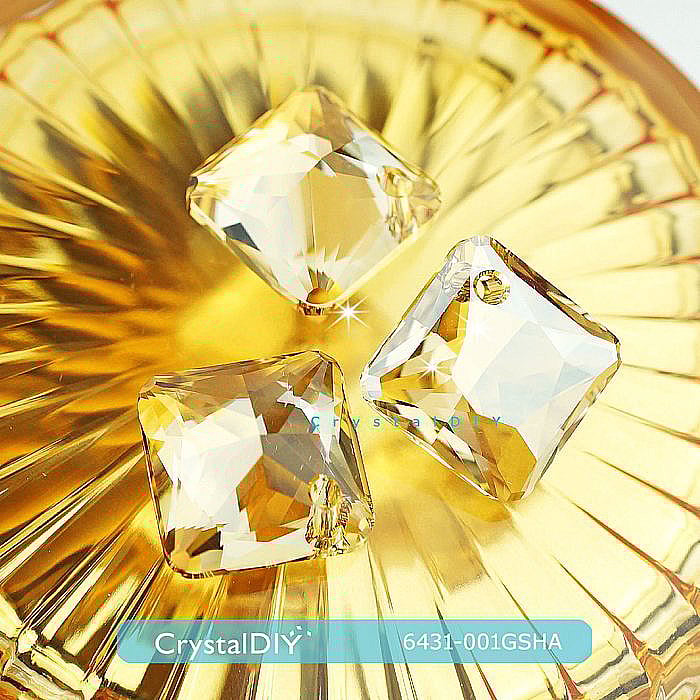 CrystalDIY奧地利水晶SW水晶公主切割吊墜#6431燦幻金 Crystal Golden Shadow16mm三色可選
