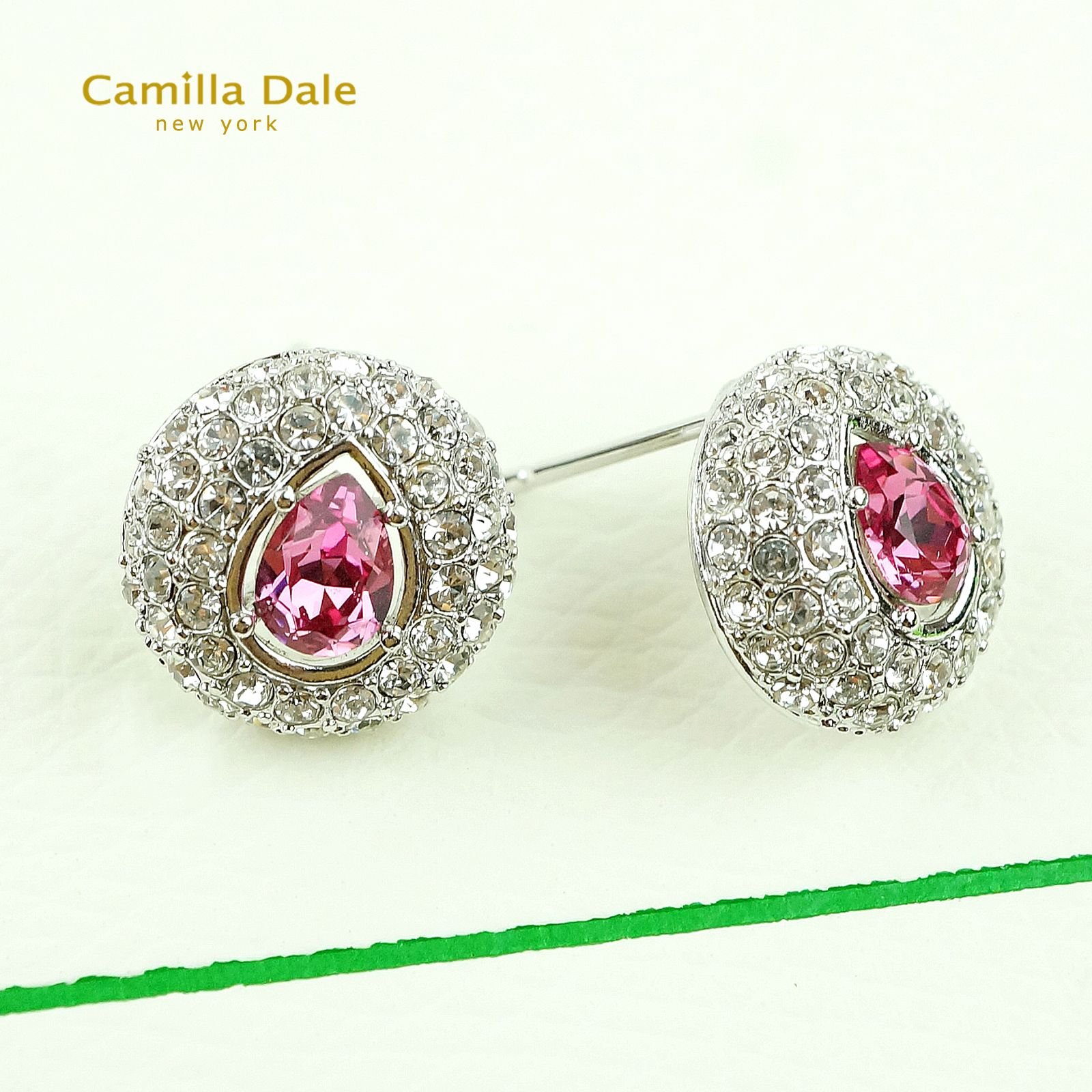 CamillaDale 夢寶心水晶耳環(玫瑰)韓製