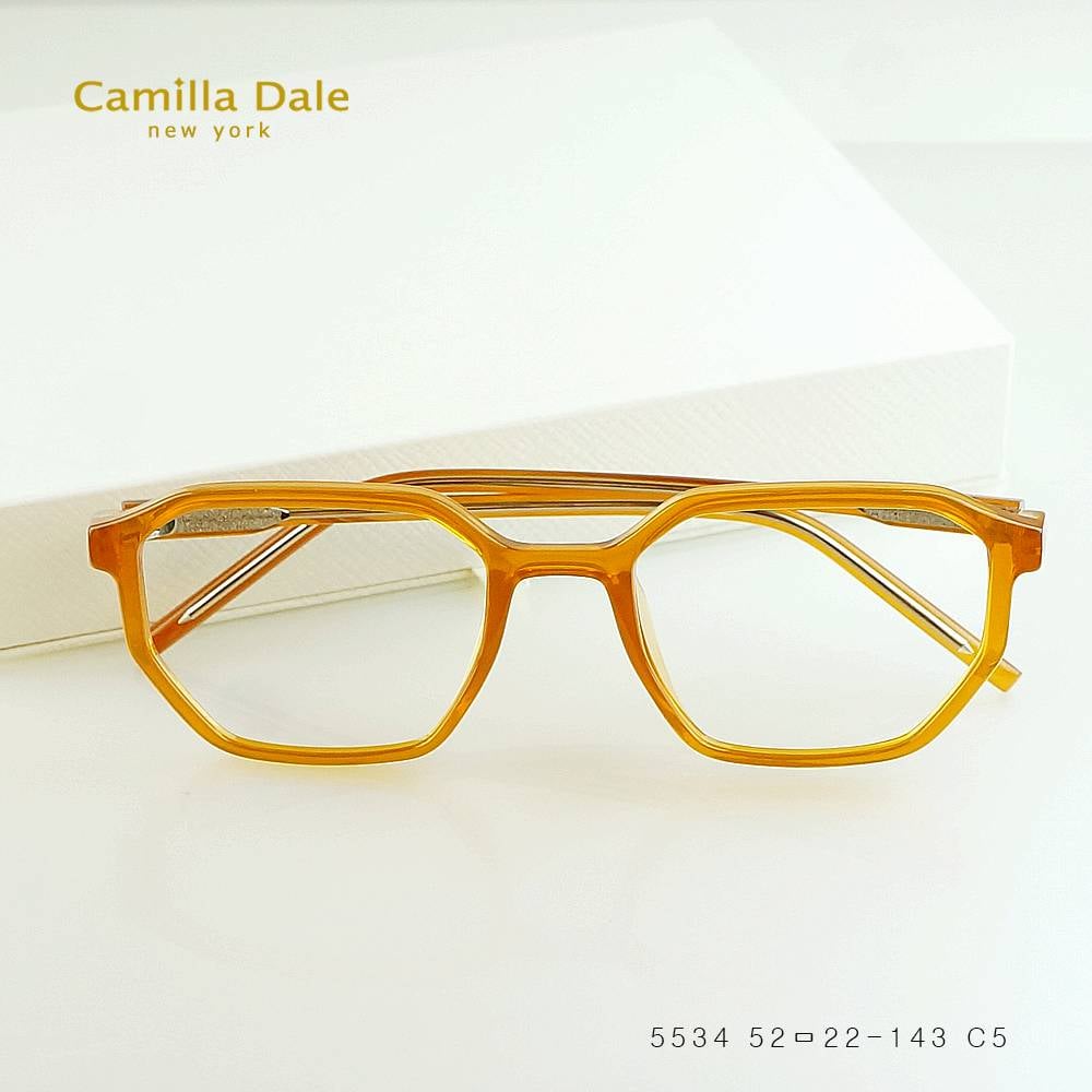 CamillaDale 韓國設計師文青暖棕多邊眼鏡框