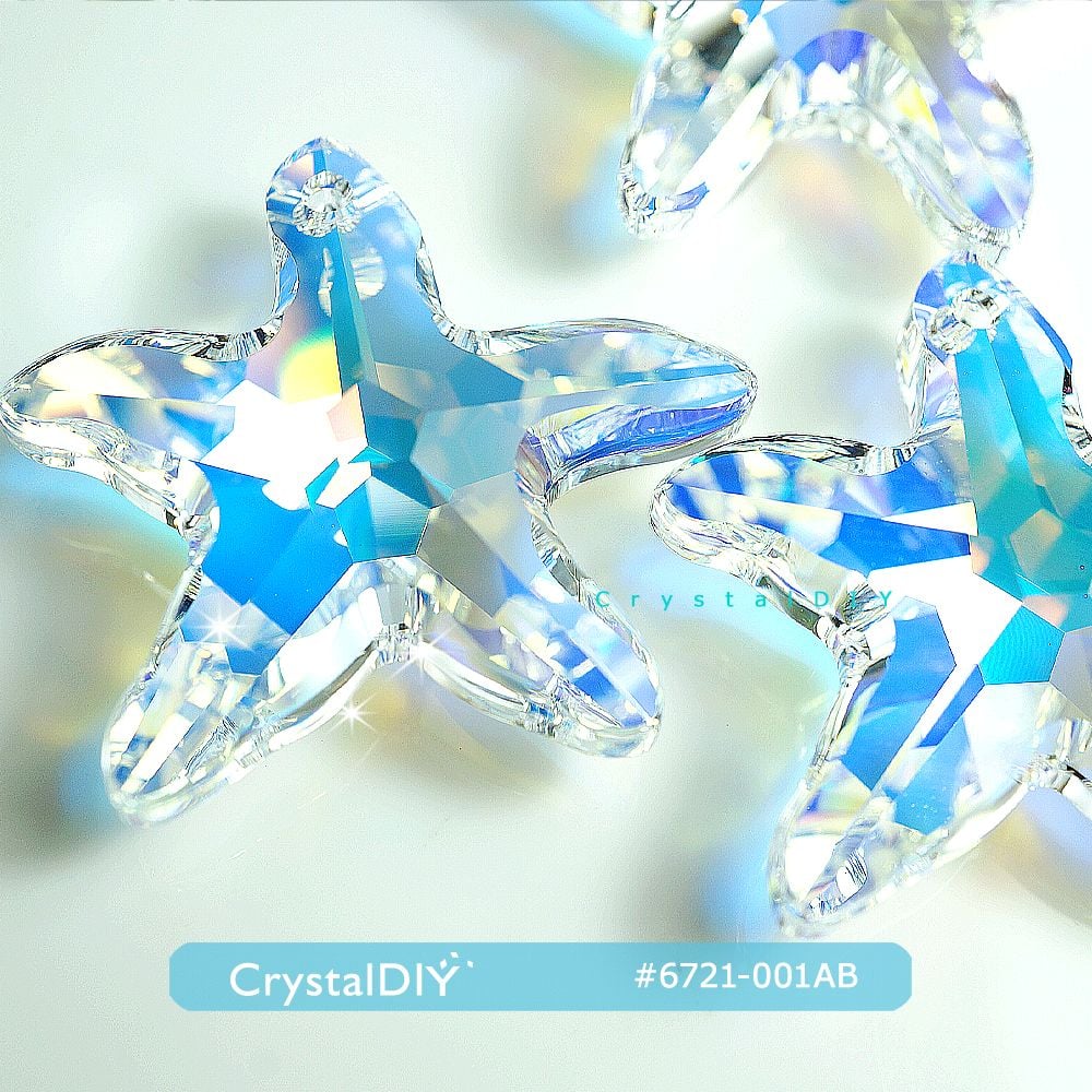 CrystalDIY奧地利水晶SW #6721海星吊墜 水晶亮彩28mm 單顆