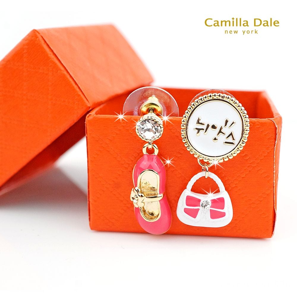 CamillaDale 可愛鞋包出遊日記耳環 桃紅