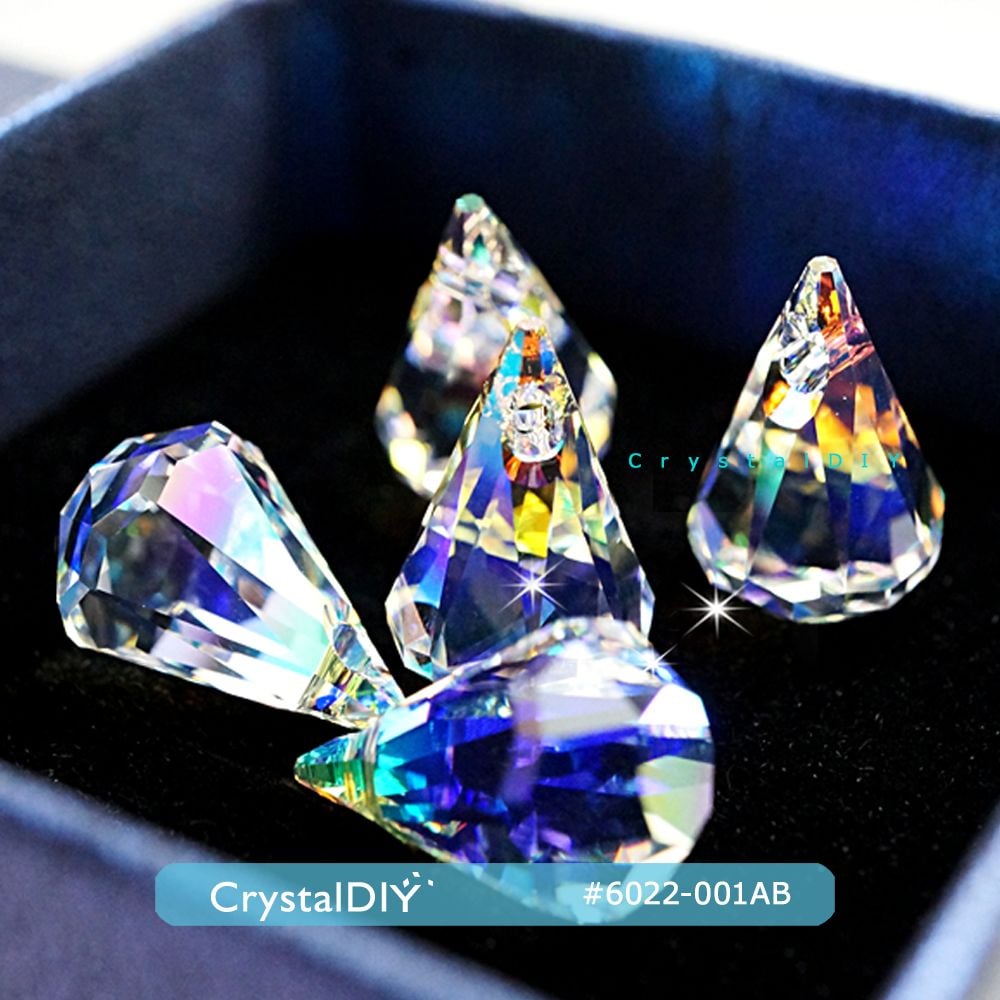 CrystalDIY奧地利SW水晶6022雨滴水晶吊墜14mm Crystal AB(001AB)