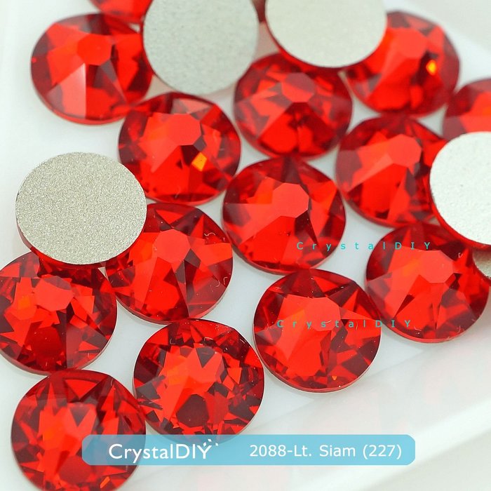 CrystalDIY奧地利水晶SW 2058/2088 亮暹羅紅Lt.Siam (227)平底石SS5~SS34