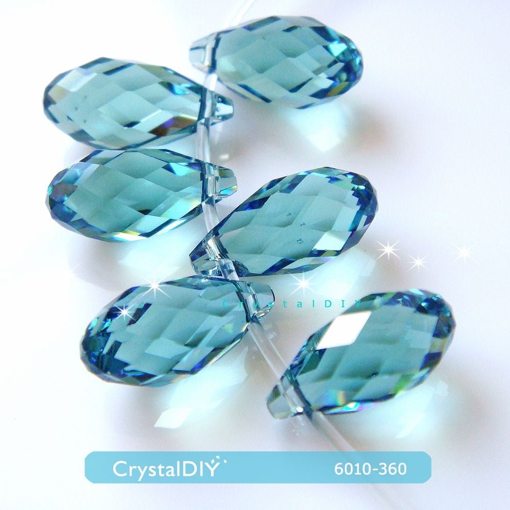 CrystalDIY奧地利水晶SW #6010長圓水滴吊墜13*6.5mm 兩色可選