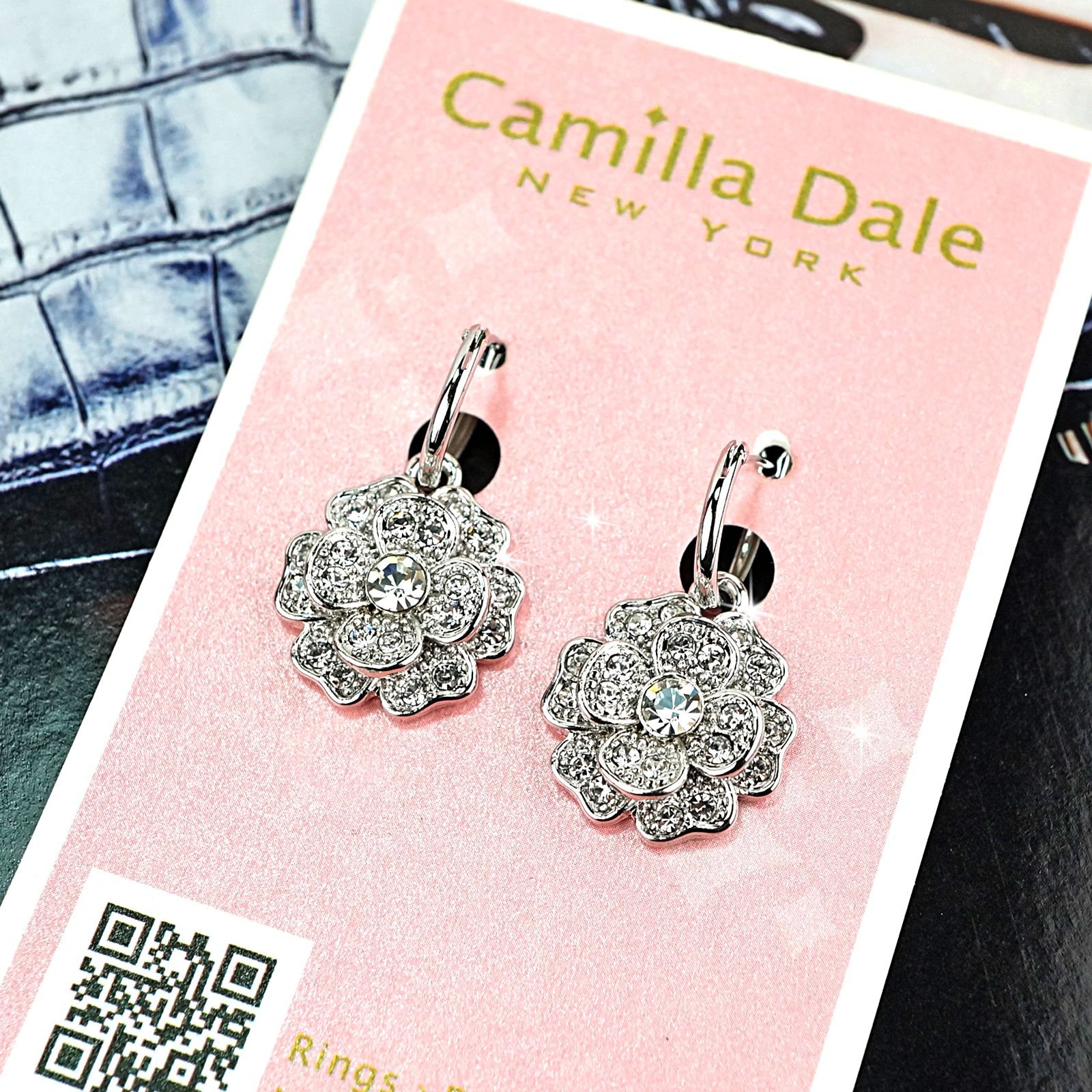 CamillaDale 山茶花晶鑽耳環