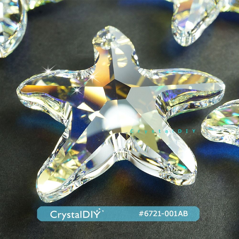 CrystalDIY奧地利水晶SW #6721海星吊墜 水晶亮彩28mm 單顆