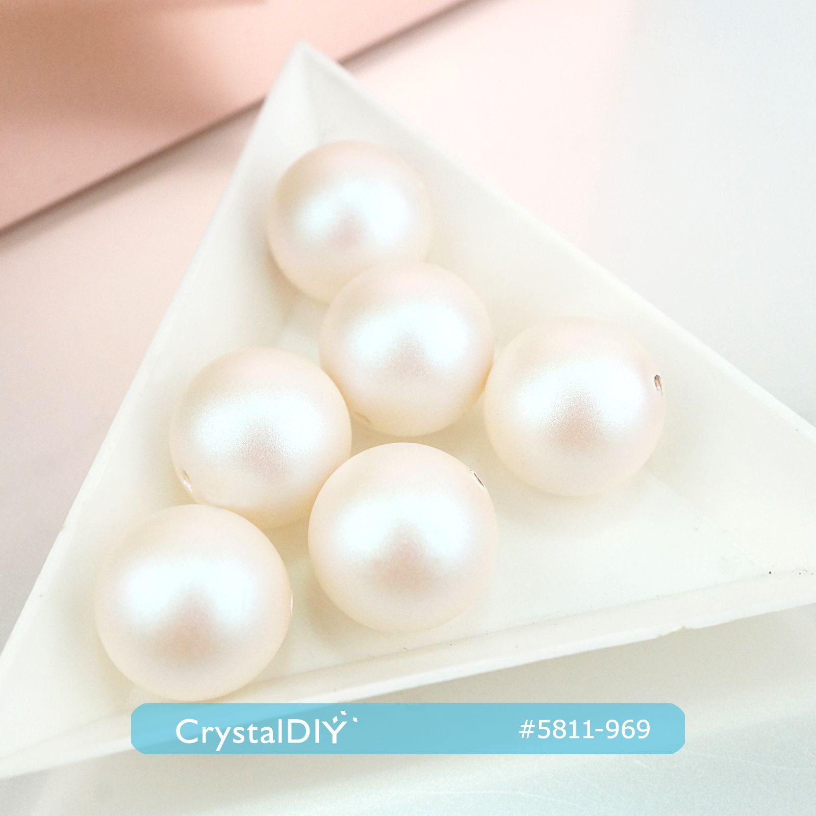 CrystalDIY奧地利水晶SW水晶珍珠#5810Pearlescent White Pear珠光(969) 6mm~12mm