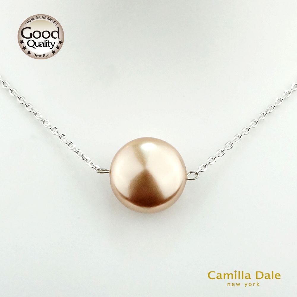 CamillaDale 玫瑰金珍珠鎖骨短鍊