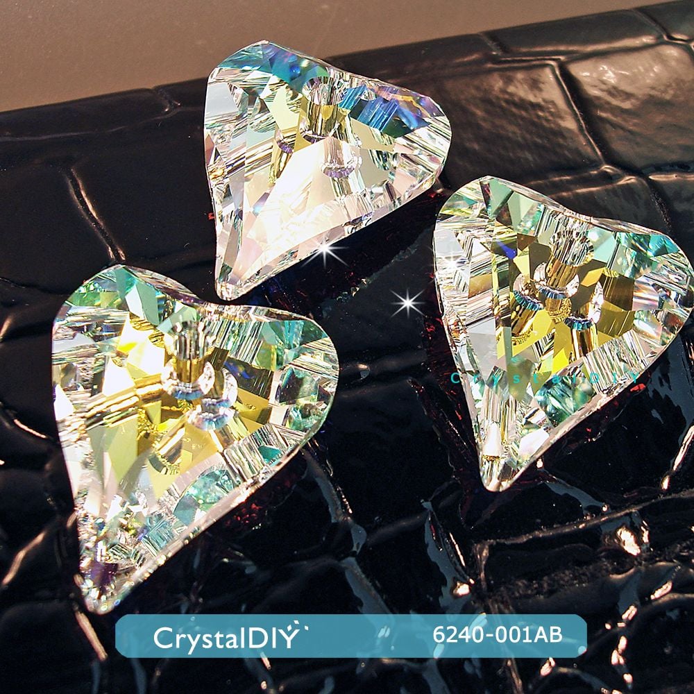 CrystalDIY奧地利水晶SW水晶吊墜#6240我心狂野吊墜 兩色可選