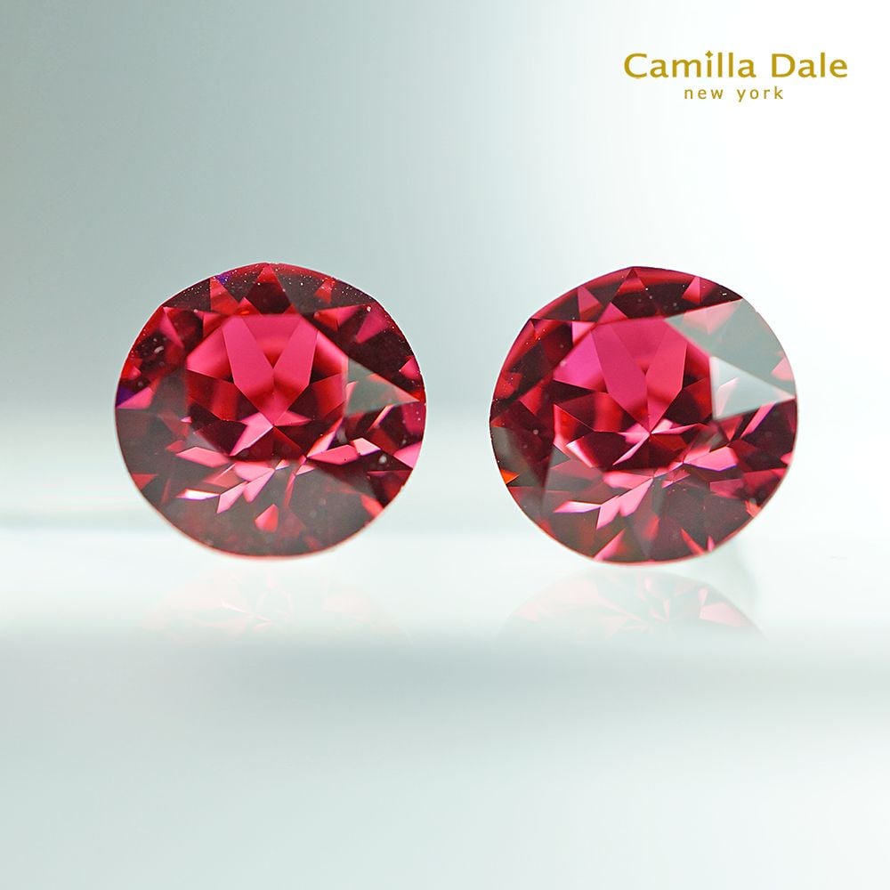 CamillaDale施悅美鑽耳環(印地安桃紅) 採用奧地利SW水晶圓形石