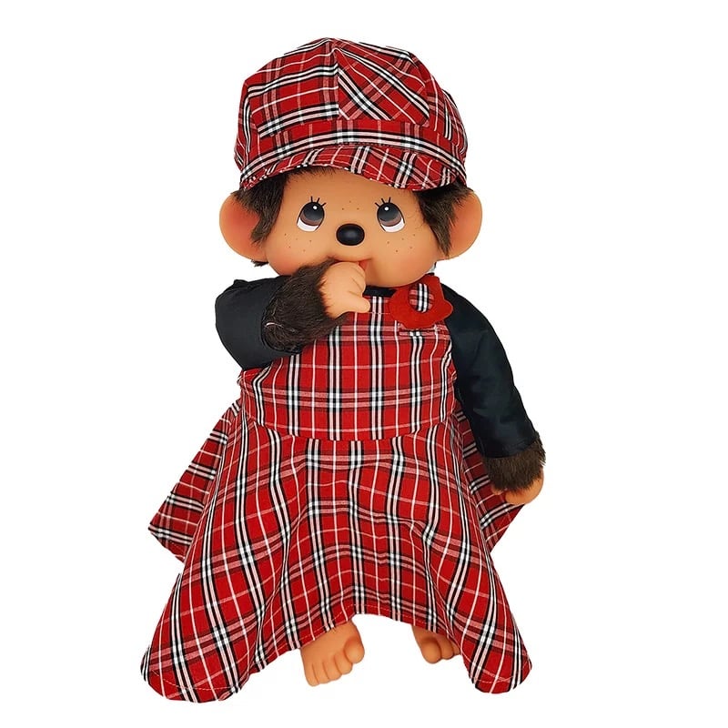 限定！蒙奇奇L格紋洋裝大娃