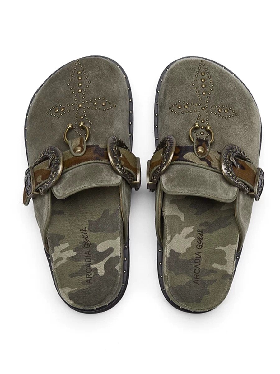 Arcadiagyal十字架牛皮博肯鞋