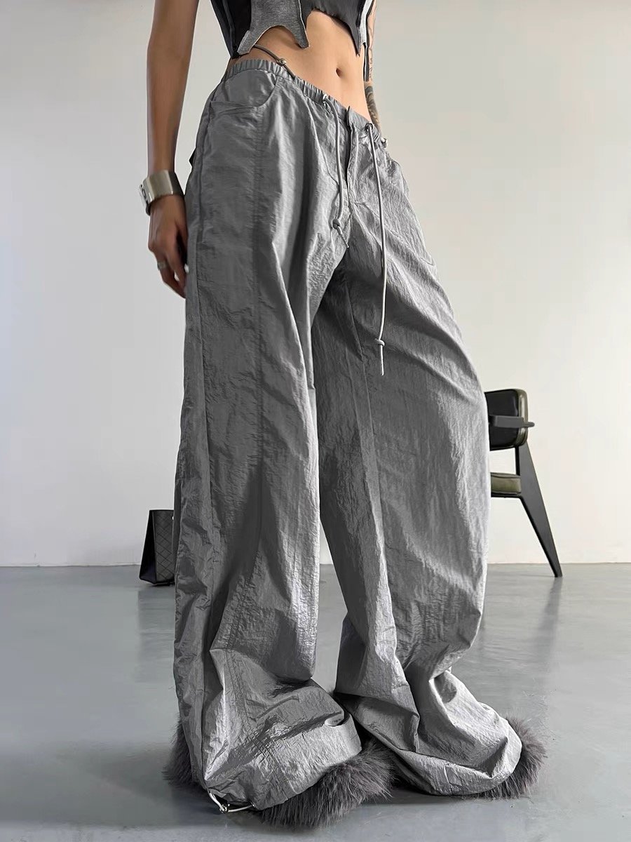♡韓國科技感寬鬆落地褲♡