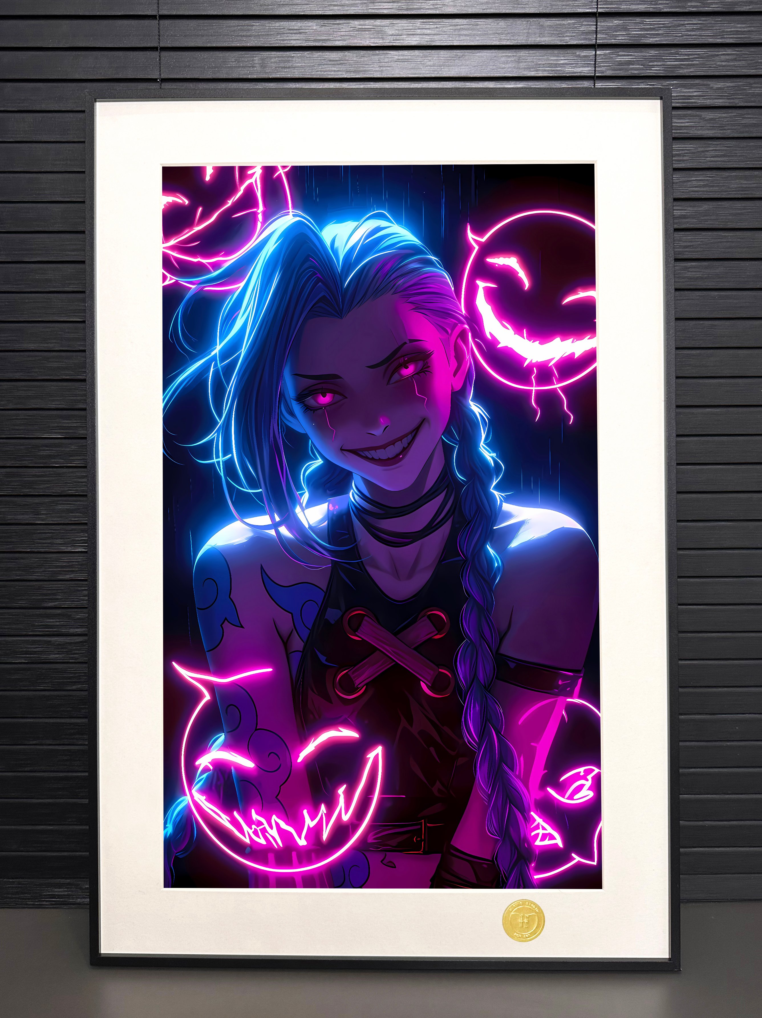 【週邊】H2工作室-金克絲 暴走蘿莉英雄聯盟雙城之戰lol爆爆裝飾畫