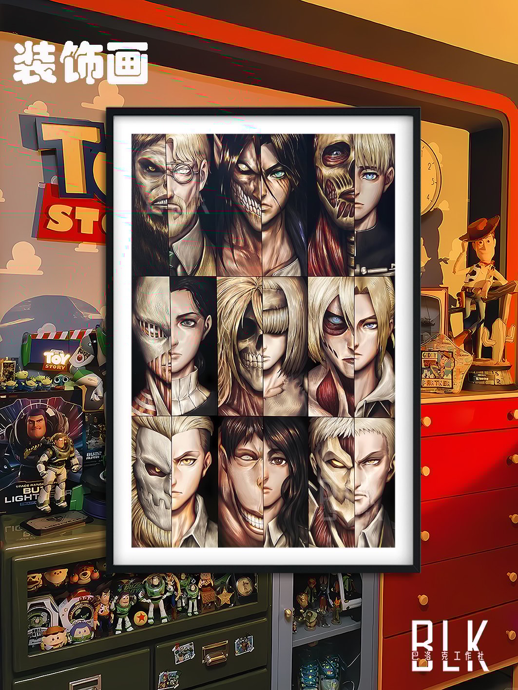 【週邊】巴洛克－進擊的巨人 九大巨人 裝飾畫 & 冰箱貼