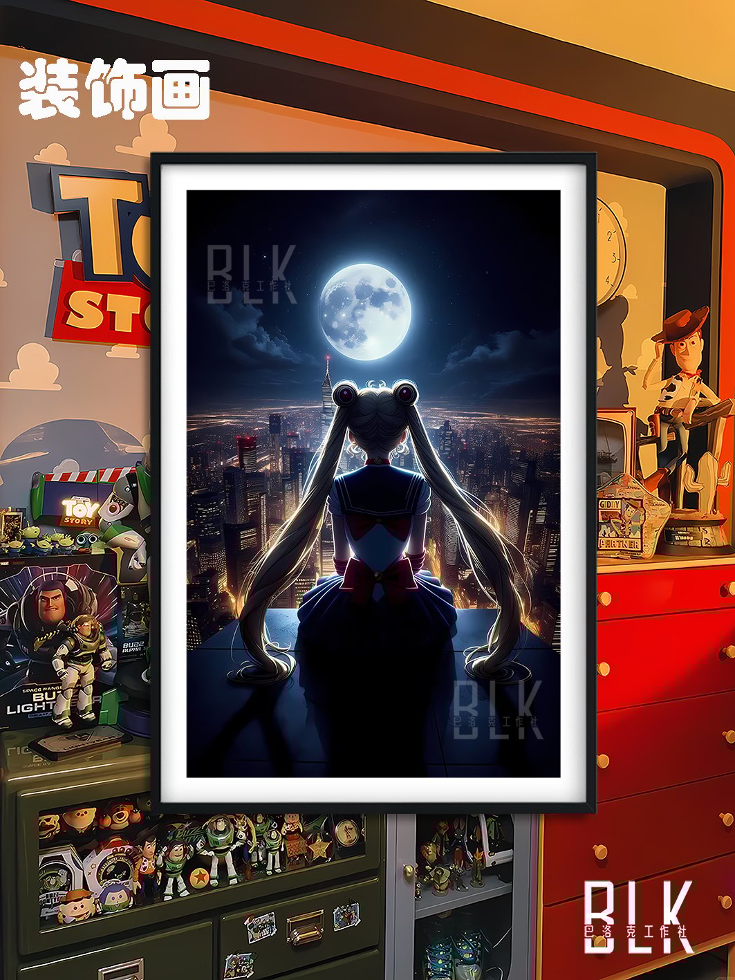 【週邊】巴洛克－美少女戰士 月亮美少女 裝飾畫&冰箱貼