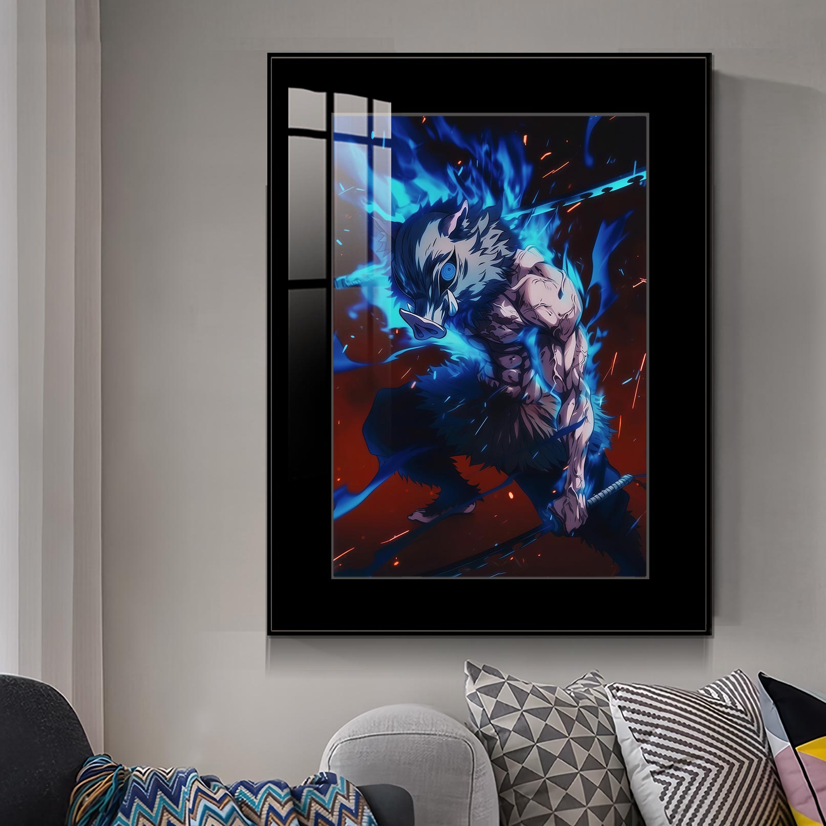 【週邊】橘子工作室－鬼滅之刃 鬼殺二刀流 嘴平伊之助 裝飾畫