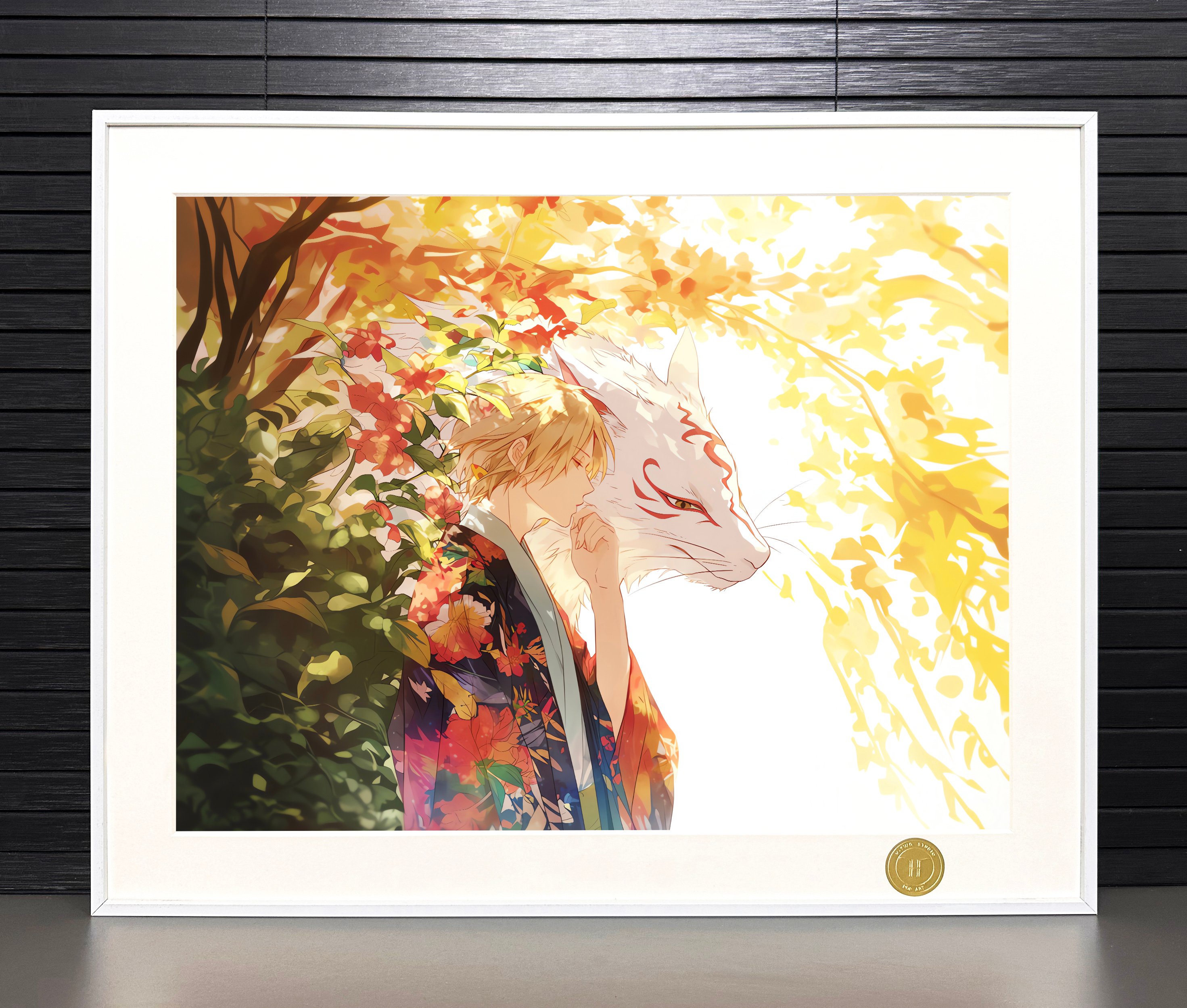 【週邊】H2工作室-夏目友人帳 夏目貴志斑貓咪老師動漫二次元裝飾畫