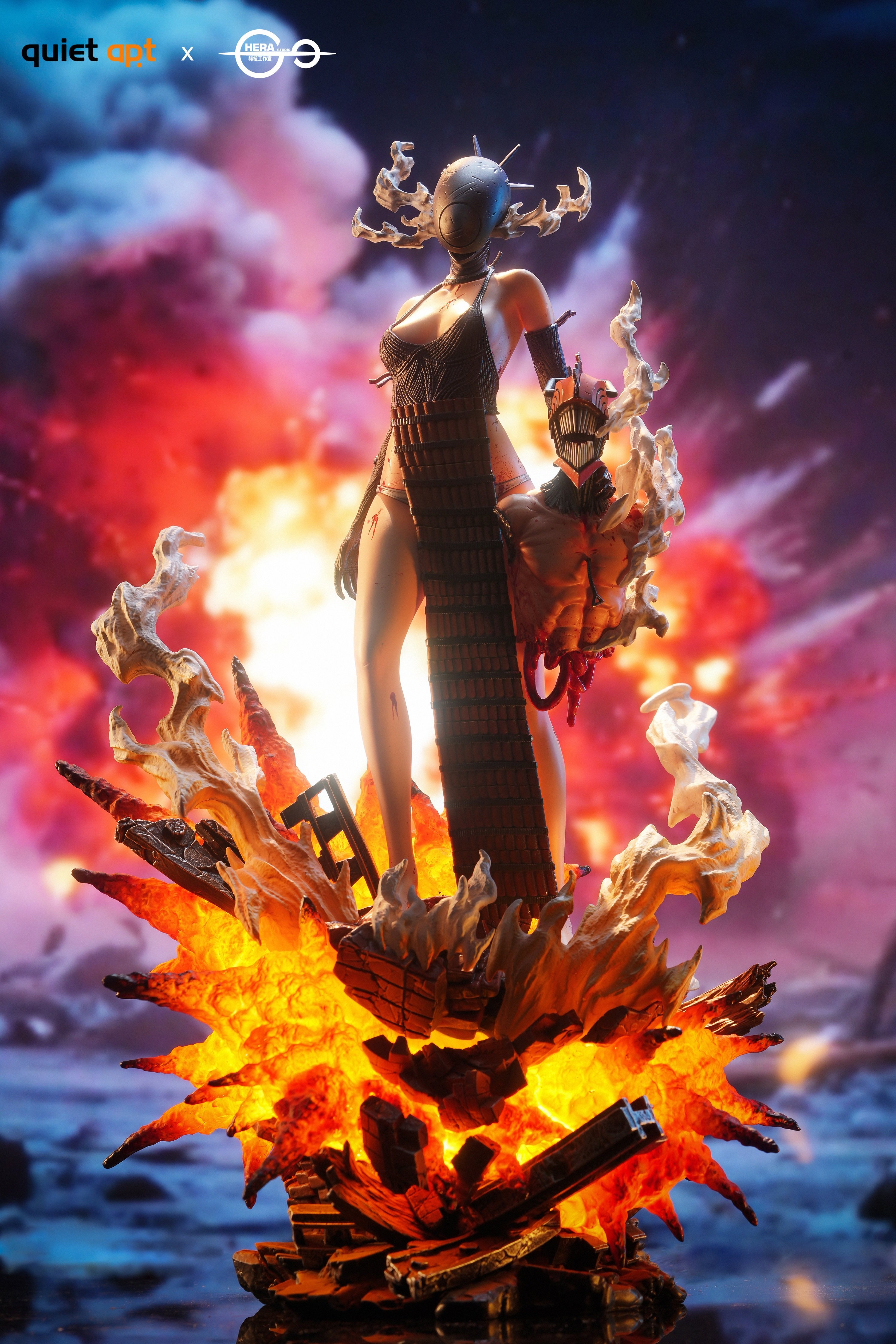 【電鋸人】QuietArt x Hera Studio-炸彈惡魔 波姆 & 蕾塞 & Kiss胸像