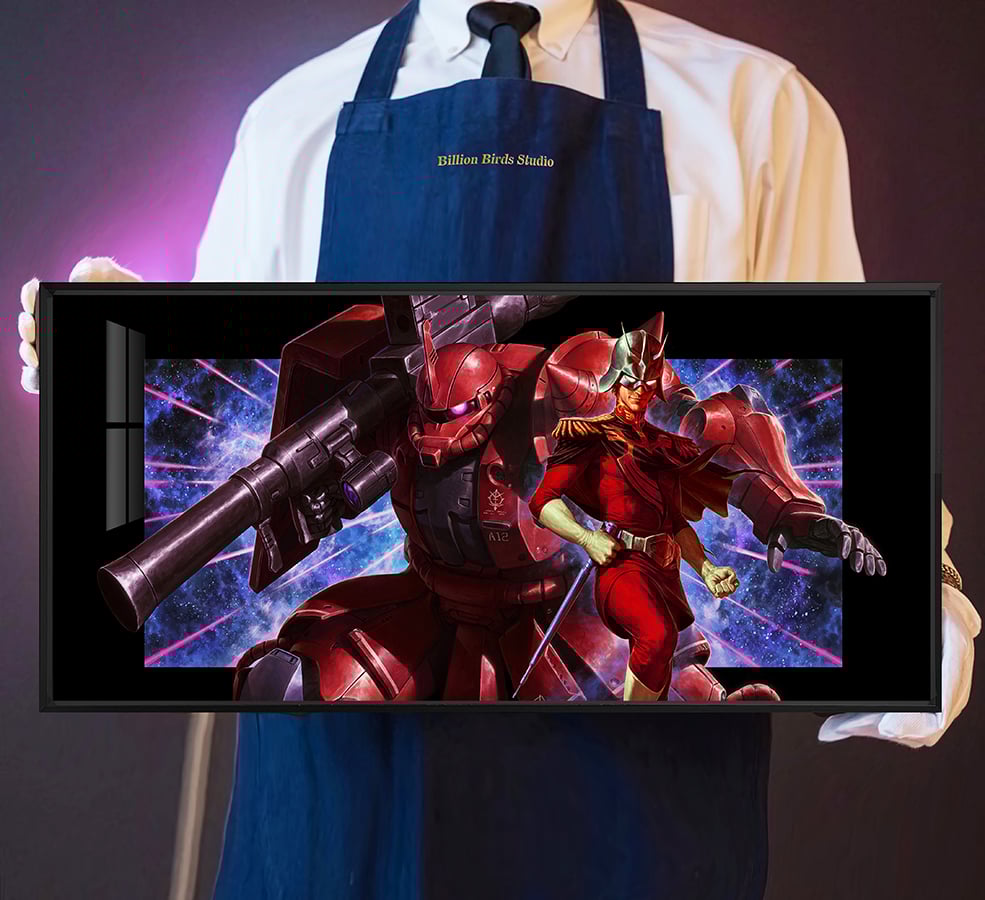 【週邊】千鳥社－機動戰士鋼彈 赤色彗星的征途 裝飾畫&滑鼠墊