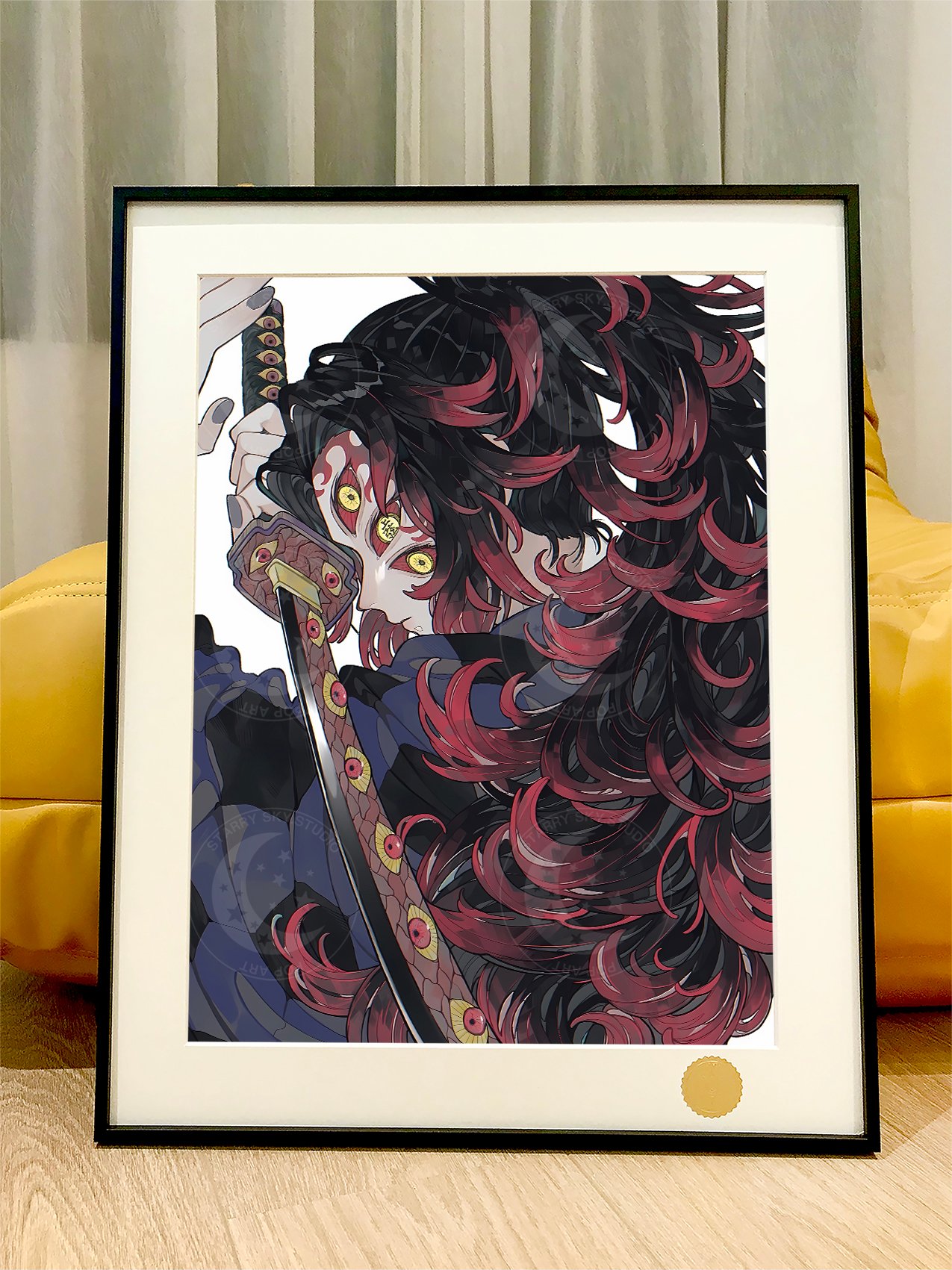 【週邊】星空工作室-黑死牟 Kokushibo上弦之壹鬼滅之刃無限城篇猗窩座炎柱動畫二次元裝飾畫