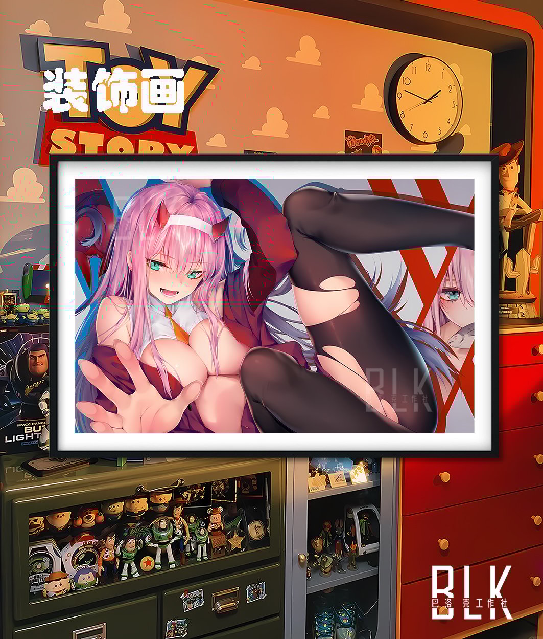 【週邊】巴洛克－DARLING in the FRANXX 黑絲零二 裝飾畫&冰箱貼