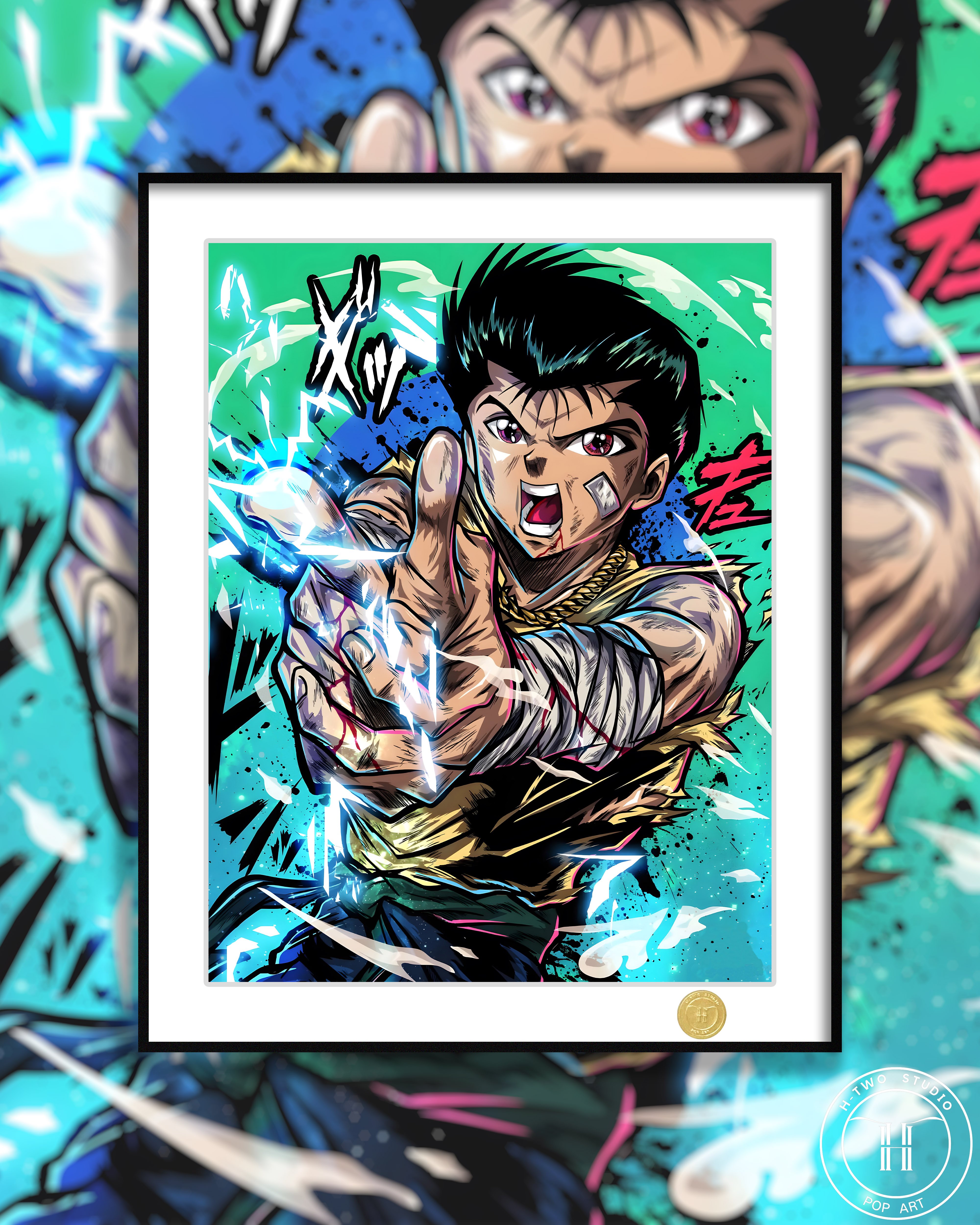 【週邊】H2工作室-浦飯幽助 幽遊白書藏馬飛影桑原與真動漫二次元裝飾畫