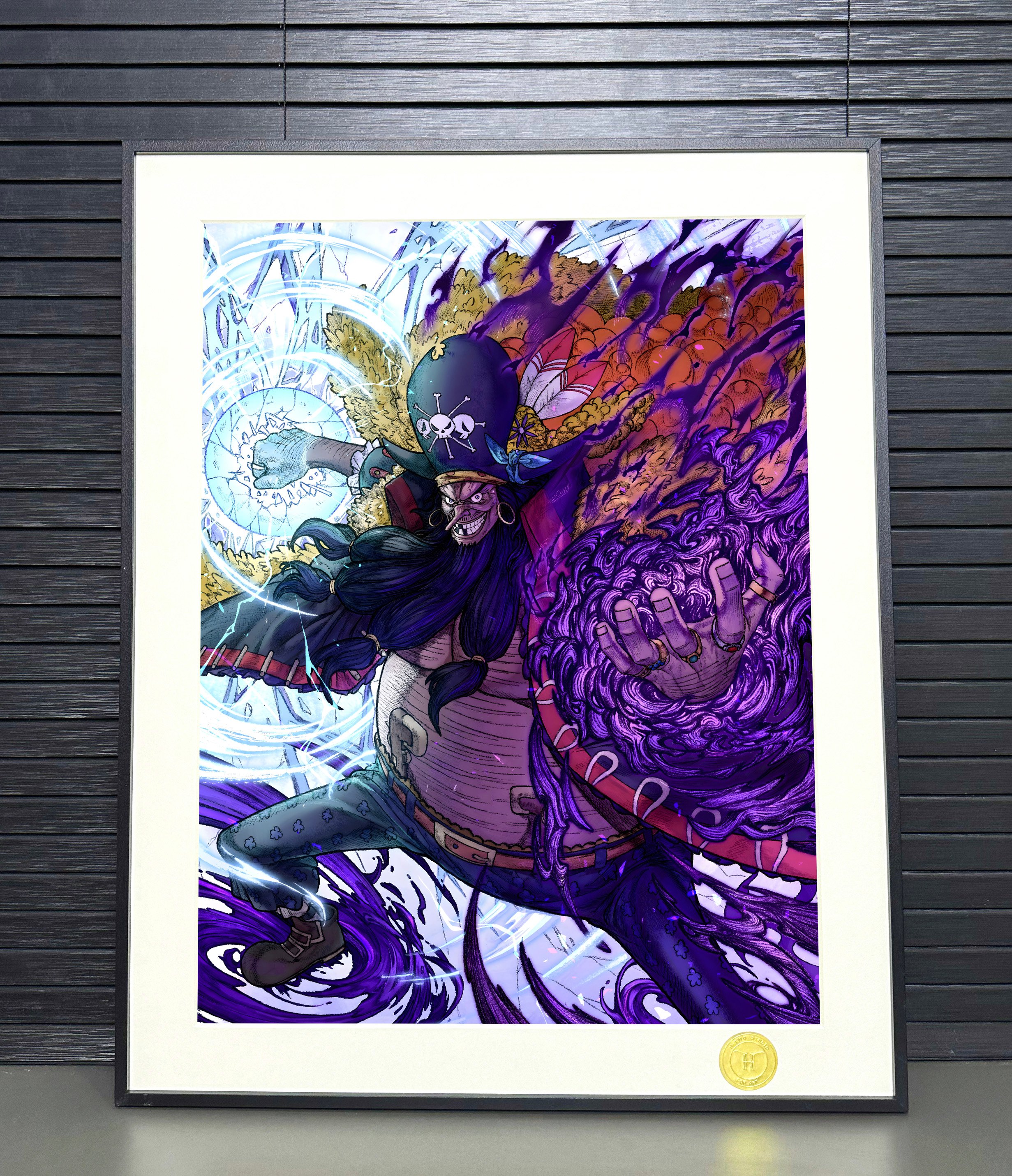 【週邊】H2工作室-黑鬍子 海賊王馬歇爾D蒂奇四皇洛克斯動漫二次元裝飾畫