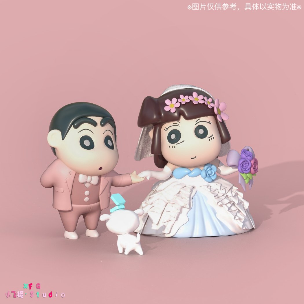 【蠟筆小新】XFG Studio-小新&小愛結婚囉（粉紅款）