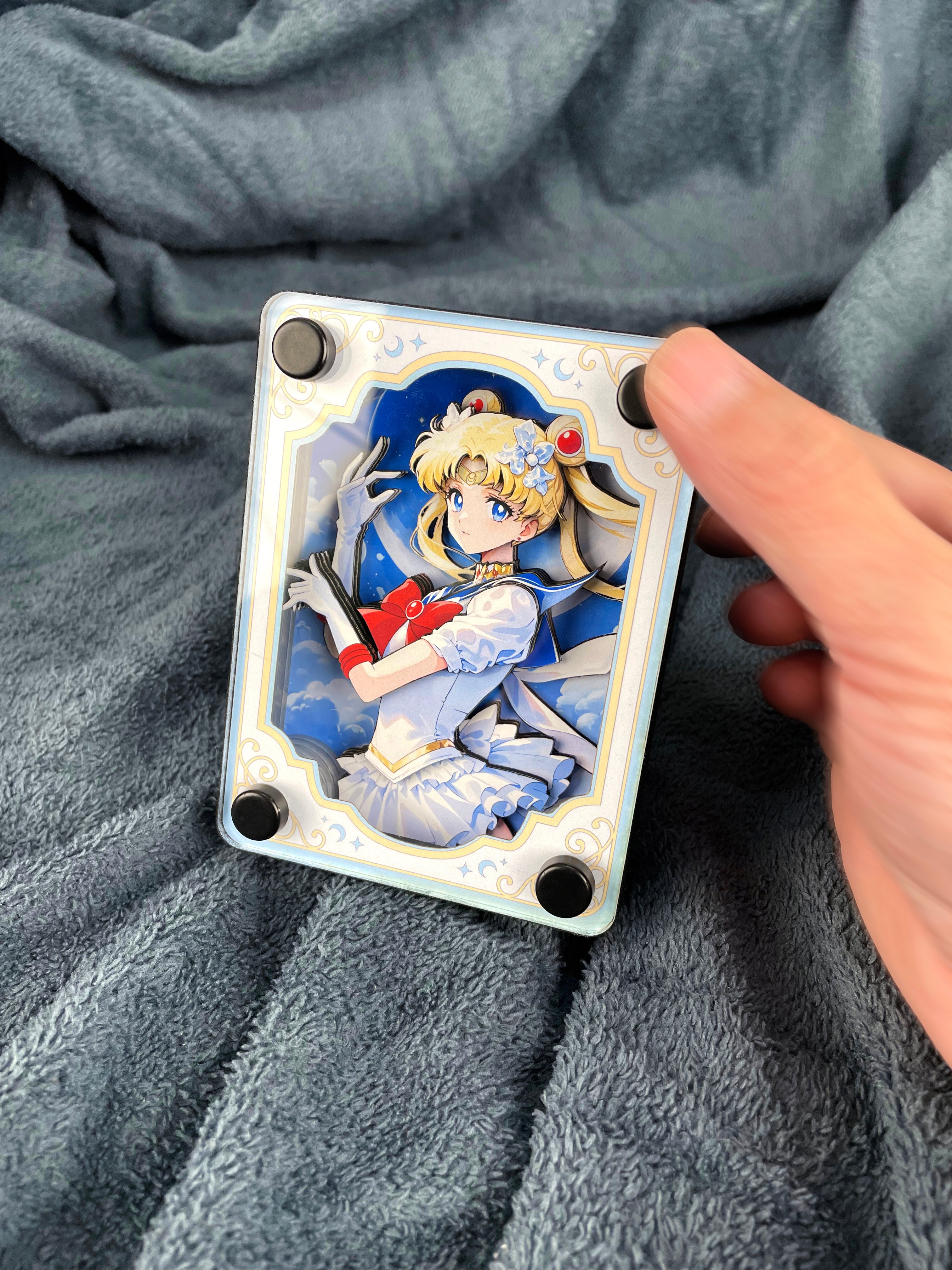 【週邊】萌萌匠-美少女戰士水冰月月野兔3D立體卡磚擺台裝飾畫