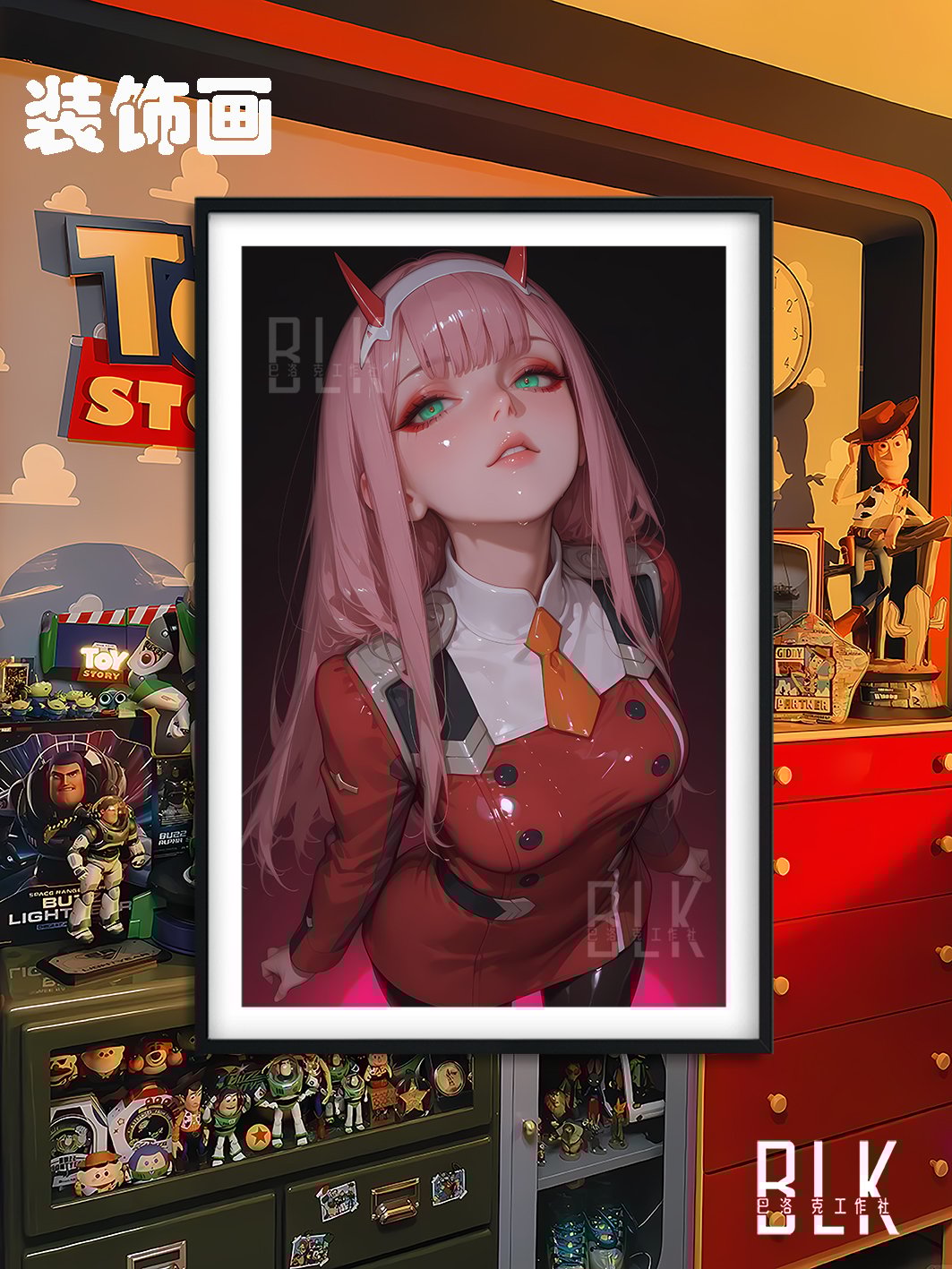 【週邊】巴洛克－DARLING in the FRANXX 仰頭零二 裝飾畫&冰箱貼