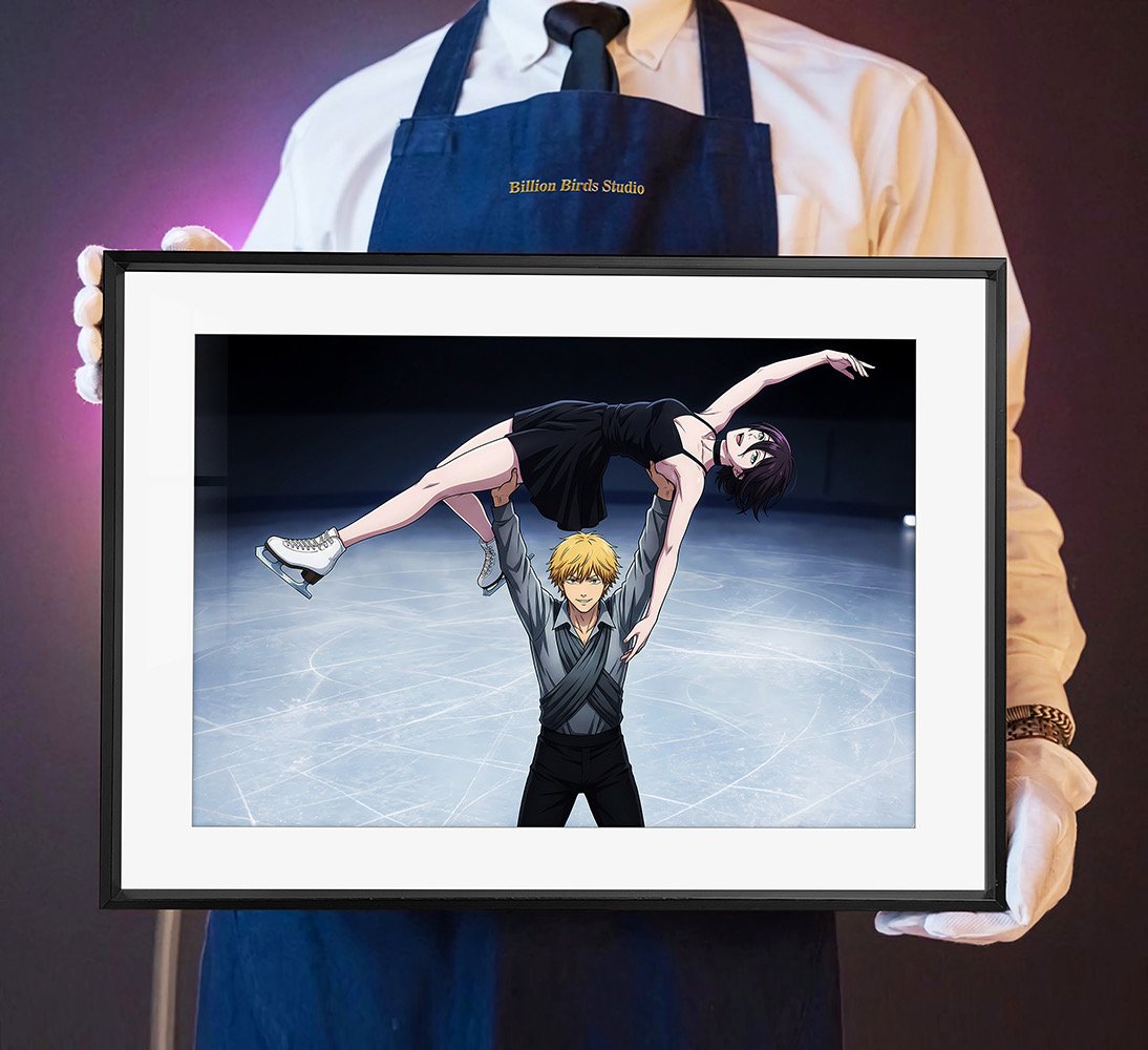 【週邊】千鳥社－電鋸人 花樣滑冰 電次 & 蕾塞 裝飾畫