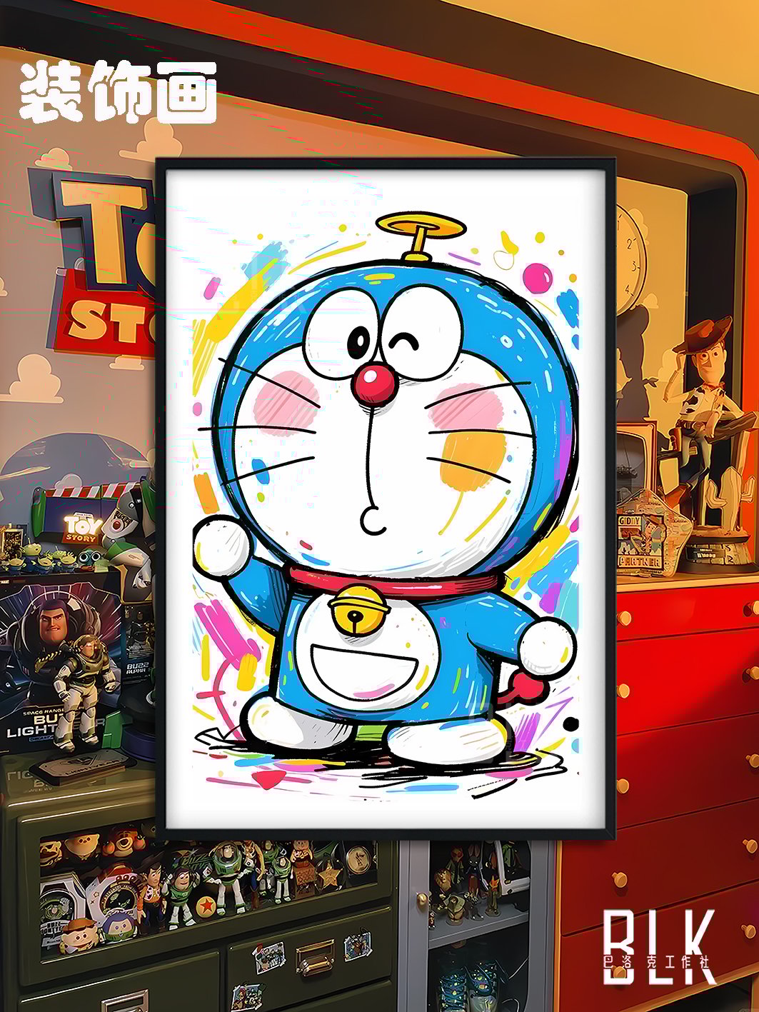 【週邊】巴洛克－哆啦A夢 塗鴉哆啦 裝飾畫 & 冰箱貼