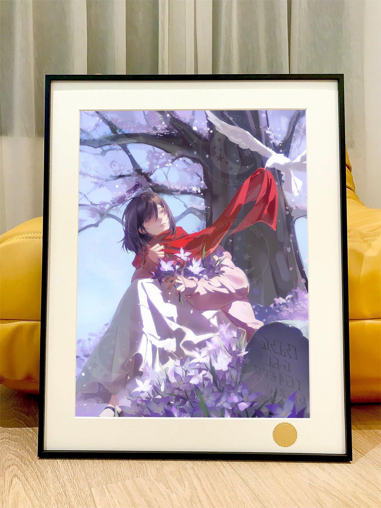 【週邊】星空工作室－進擊的巨人 圍巾三笠 裝飾畫