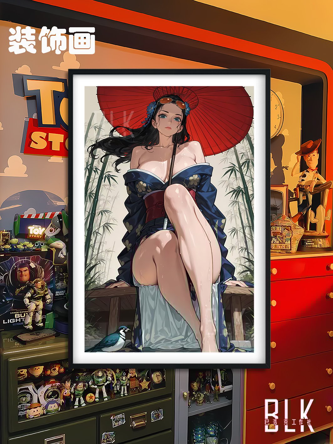 【週邊】巴洛克－海賊王 和風羅賓 裝飾畫 & 冰箱貼