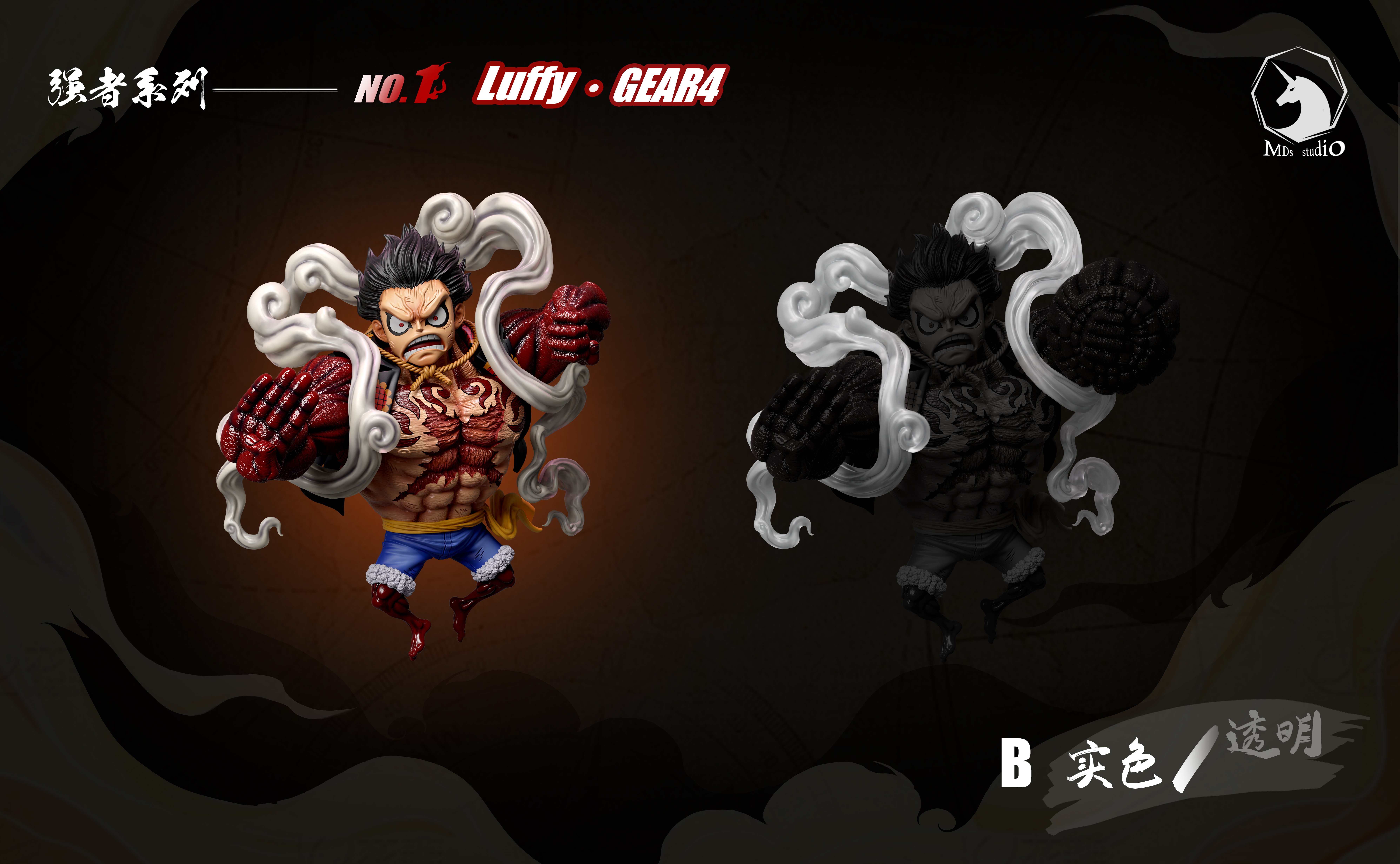 【海賊王】MDS Studio-強者系列 四皇篇&路飛全形態 四檔路飛 彈跳人
