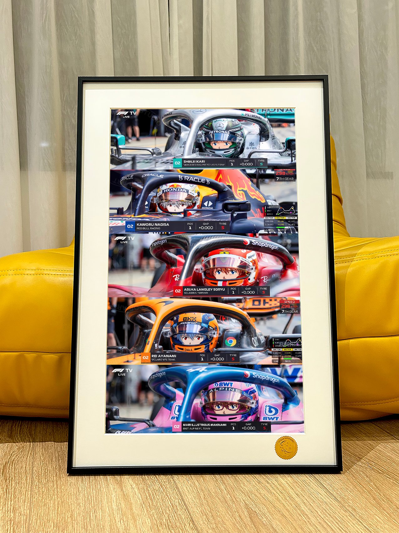 【週邊】星空工作室－新世紀福音戰士 EVA賽車手 裝飾畫