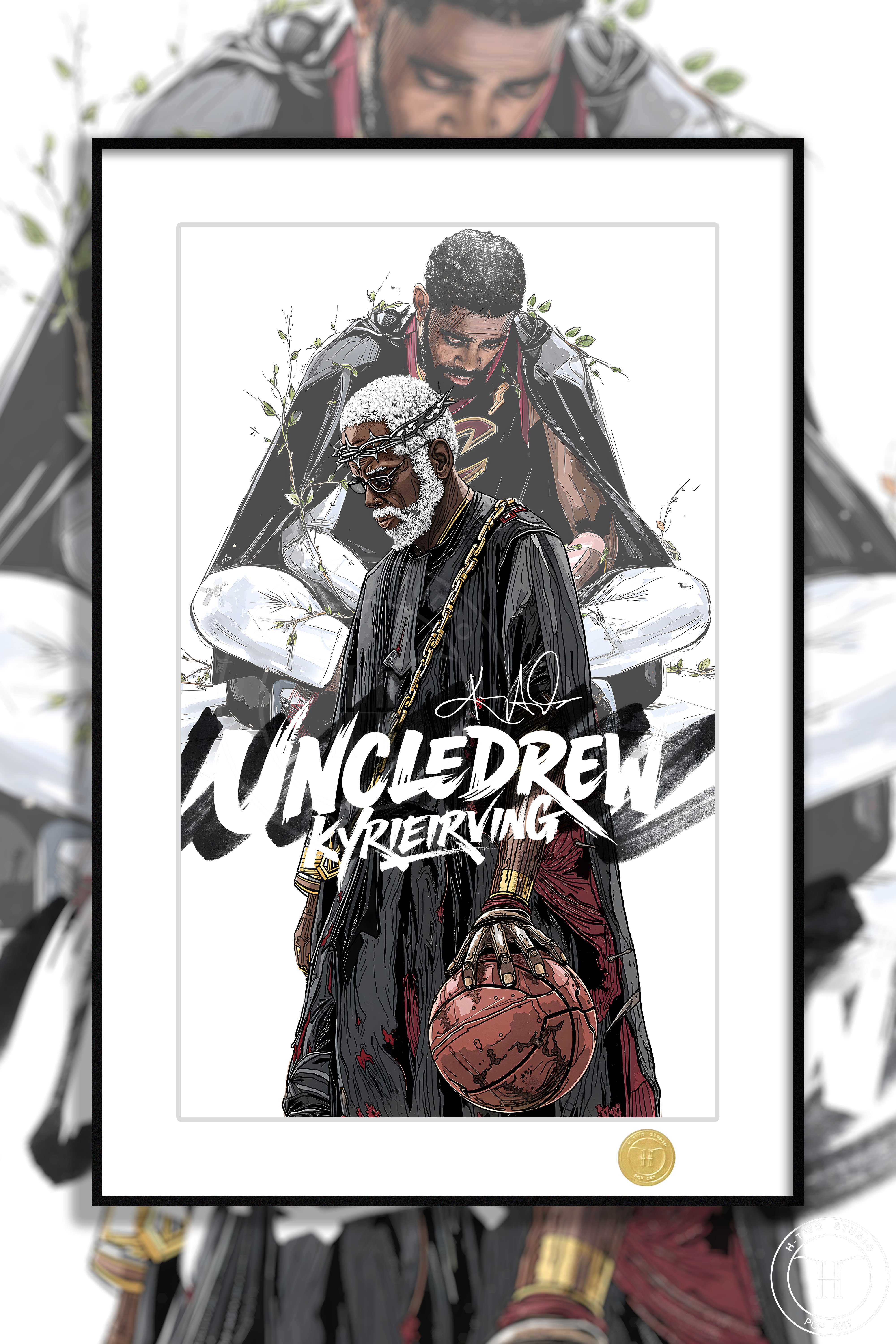 【週邊】H2工作室-德魯大叔 NBA凱里歐文騎士隊裝飾畫