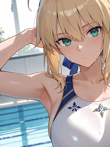 【週邊】巴洛克－Fate/stay night 泳池saber 裝飾畫&冰箱貼