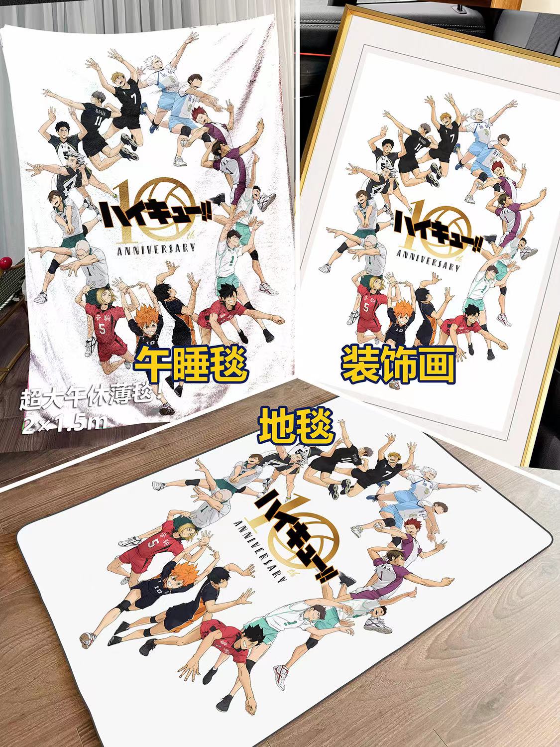 【週邊】千鳥社-排球少年十週年日向翔陽影山飛雄午睡毯地毯裝飾畫