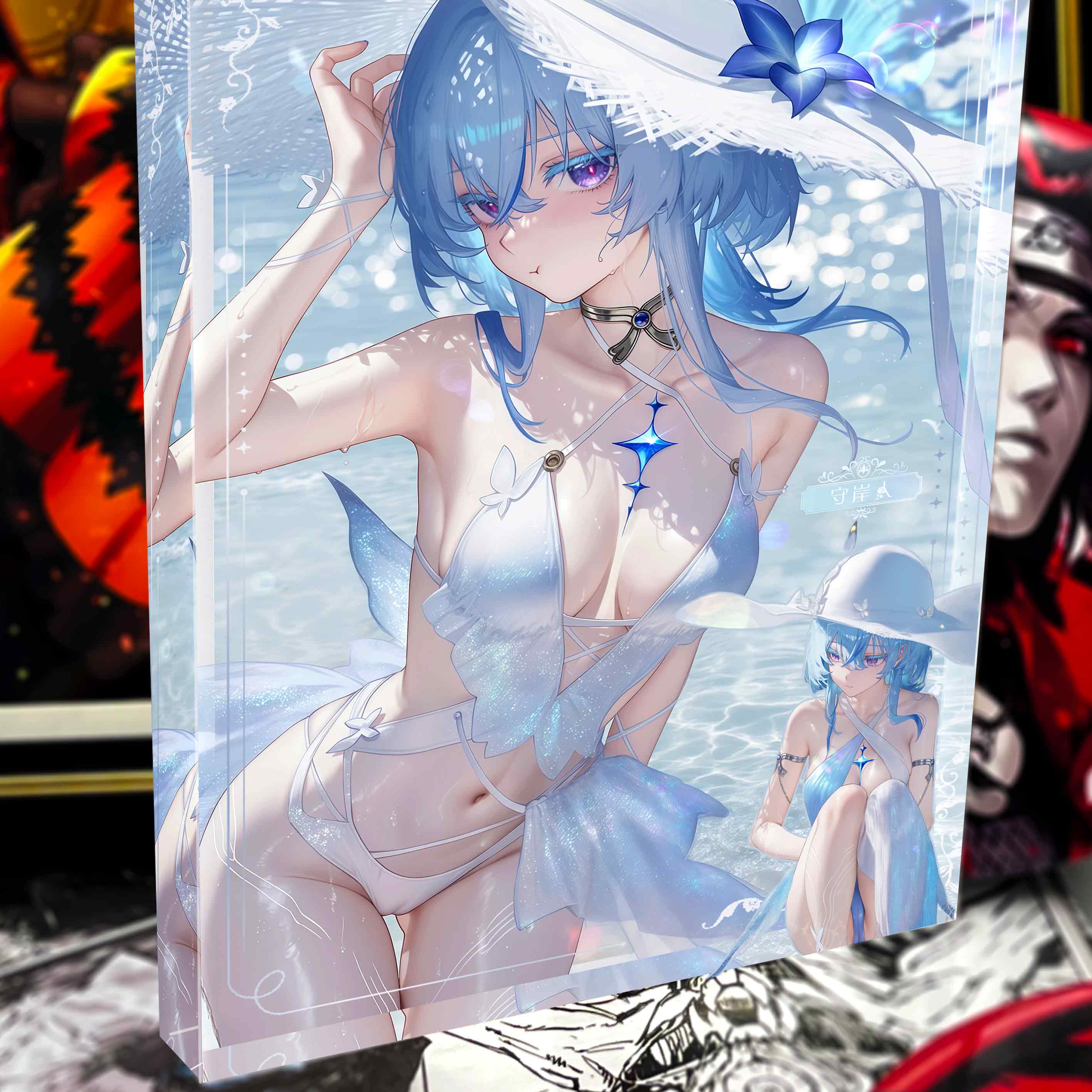 【週邊】阿喵畫社-海風吹吹 守岸人透明卡磚