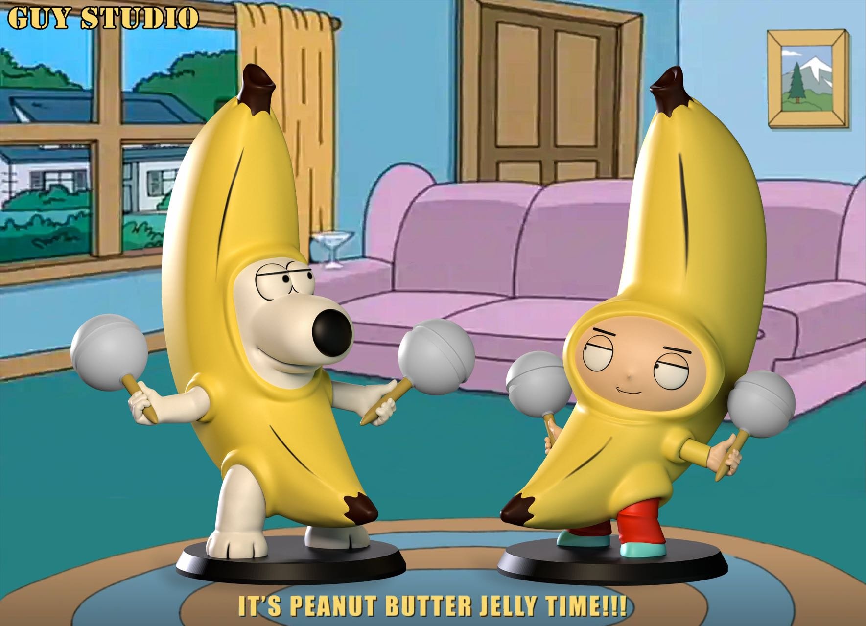 【惡搞之家】GUY STUDIO-布萊恩 餃子 香蕉舞